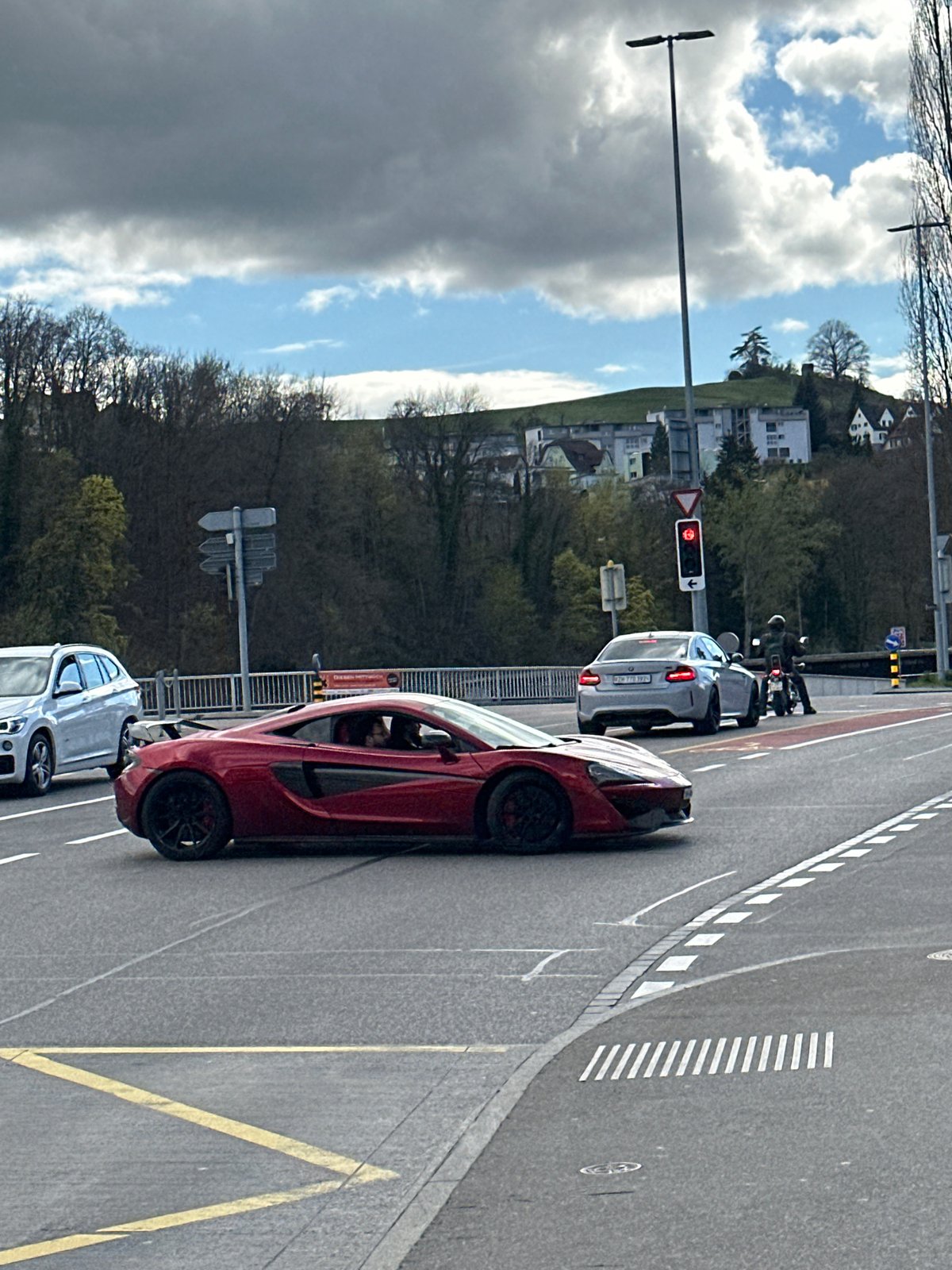 Routine street life documented in Feuerthalen, Switzerland