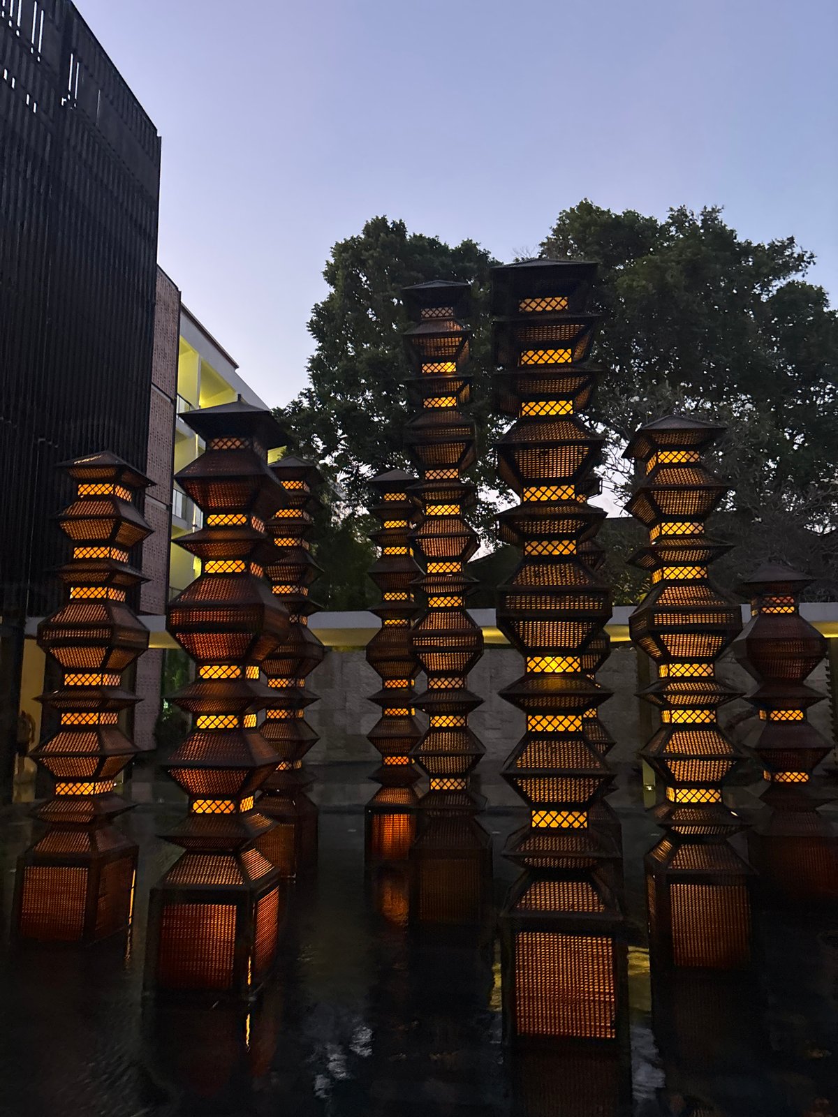 Evening at a design-forward hotel in Kuta, Bali