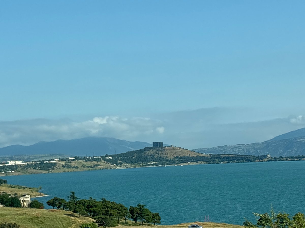 Road trip around Tbilisi Sea on a clear July morning