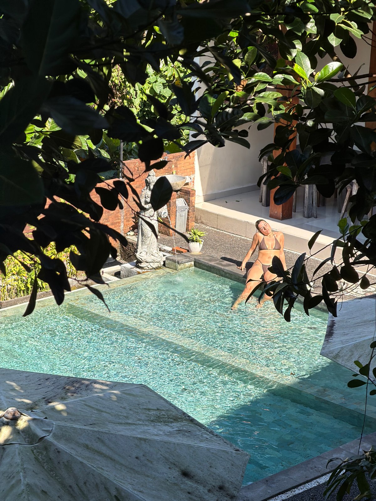 Quiet morning at a traditional villa in Ubud, Bali