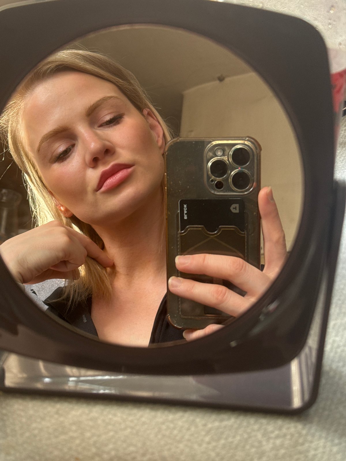 Morning grooming routines captured in Saint Petersburg dressing room