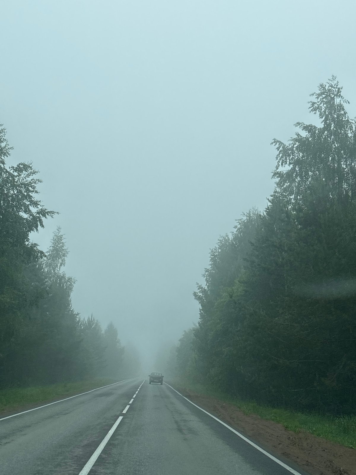 Dense fog reduces visibility on Chaikovsky roads early morning