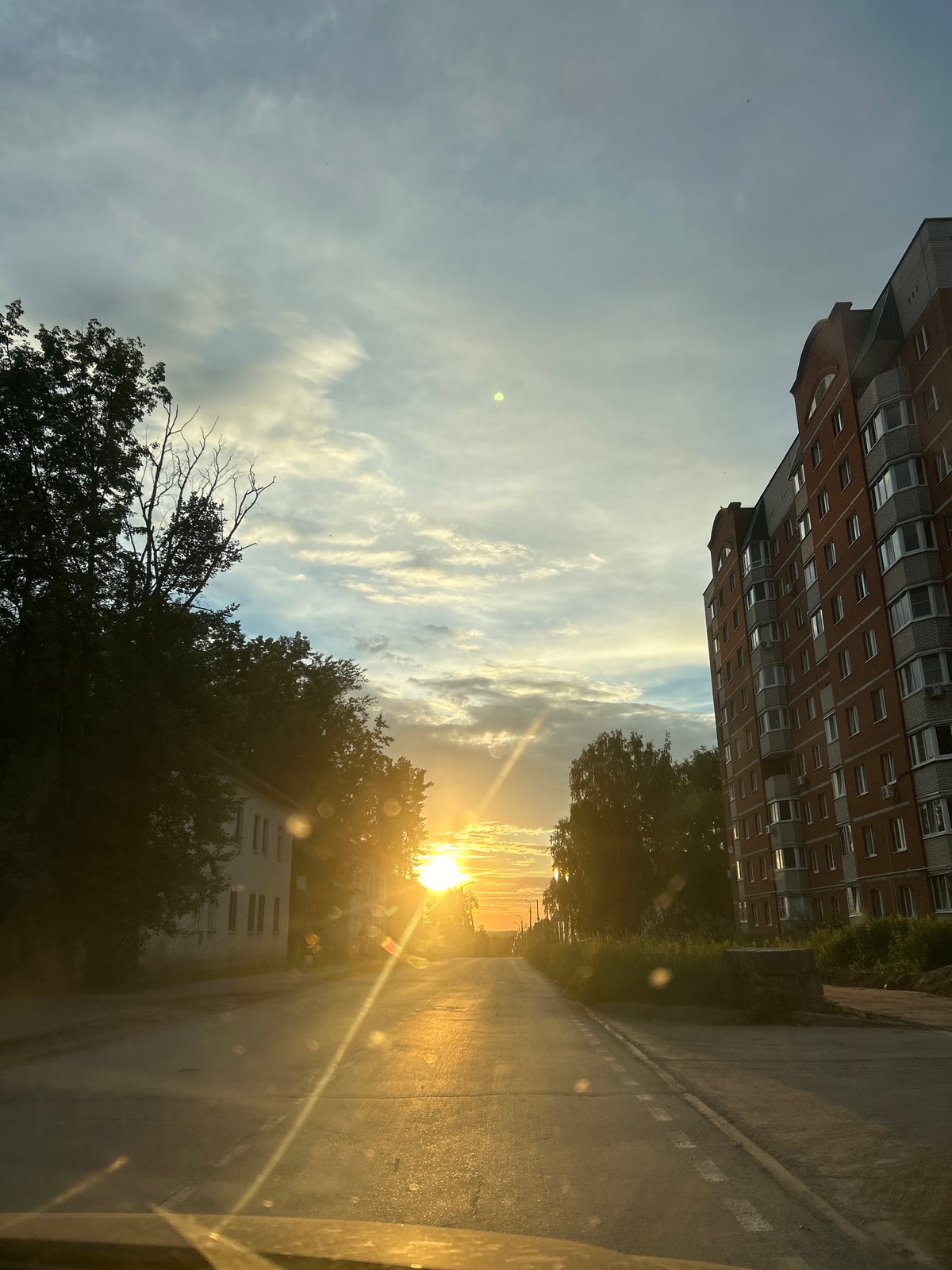 Summer evening life in Chaikovsky, Russia