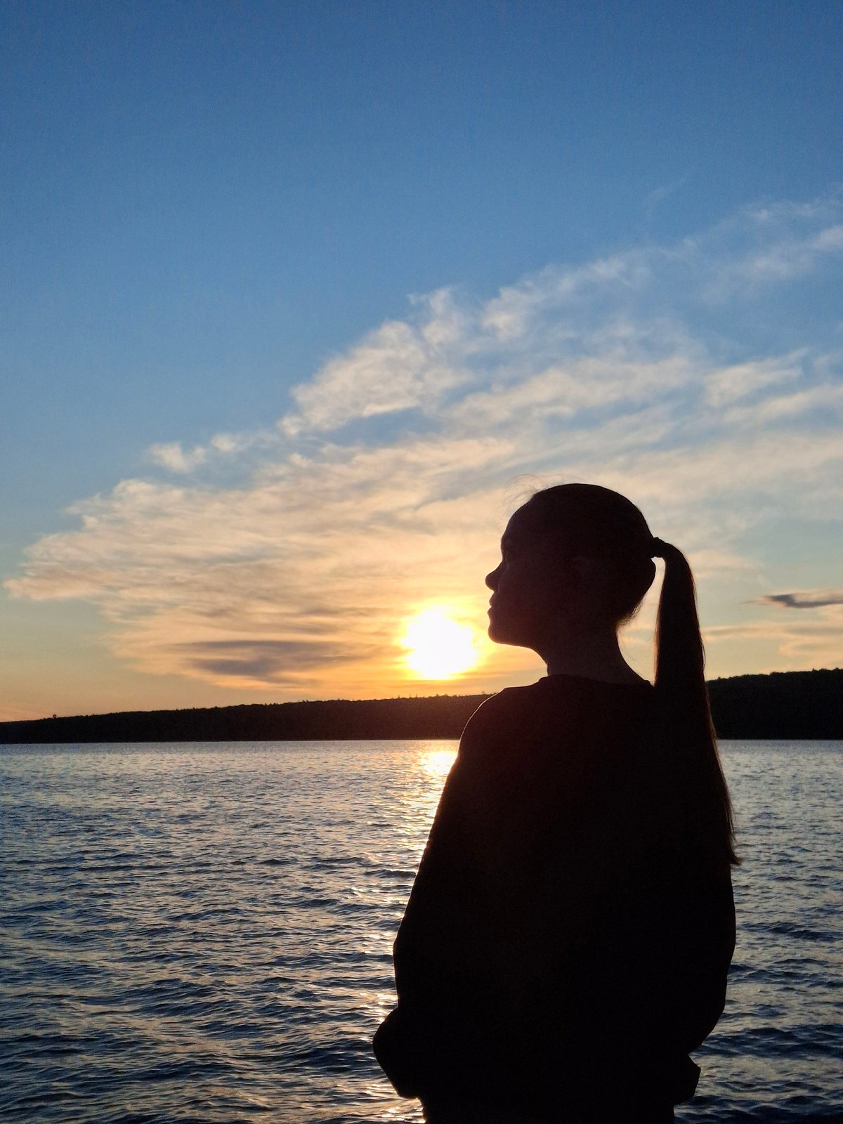 Sunset evening at the Chaikovsky waterfront
