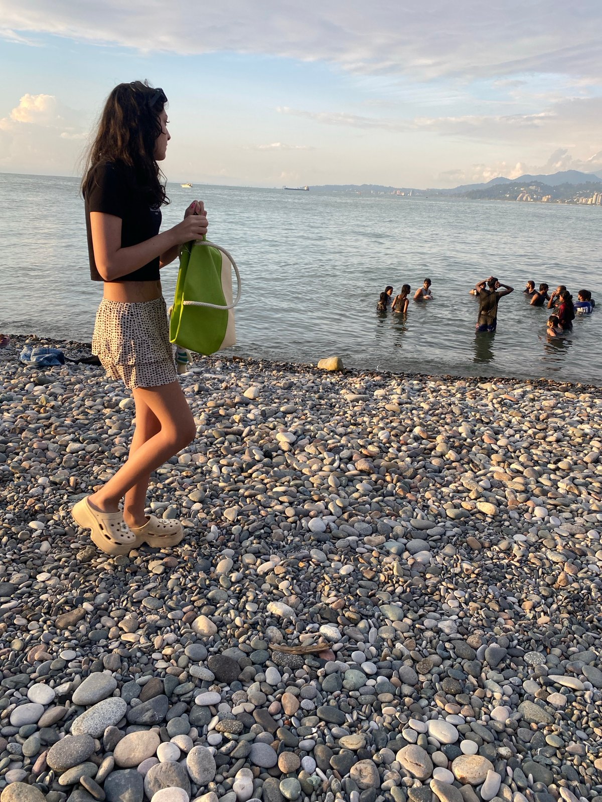 Sunset evening along Batumi's busy Black Sea waterfront