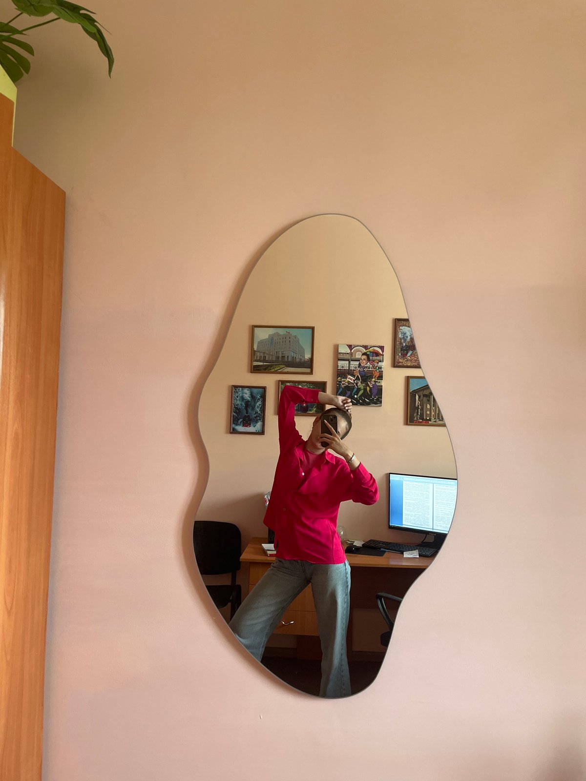 Selfies and desk shots from an office space in Novoaltaysk