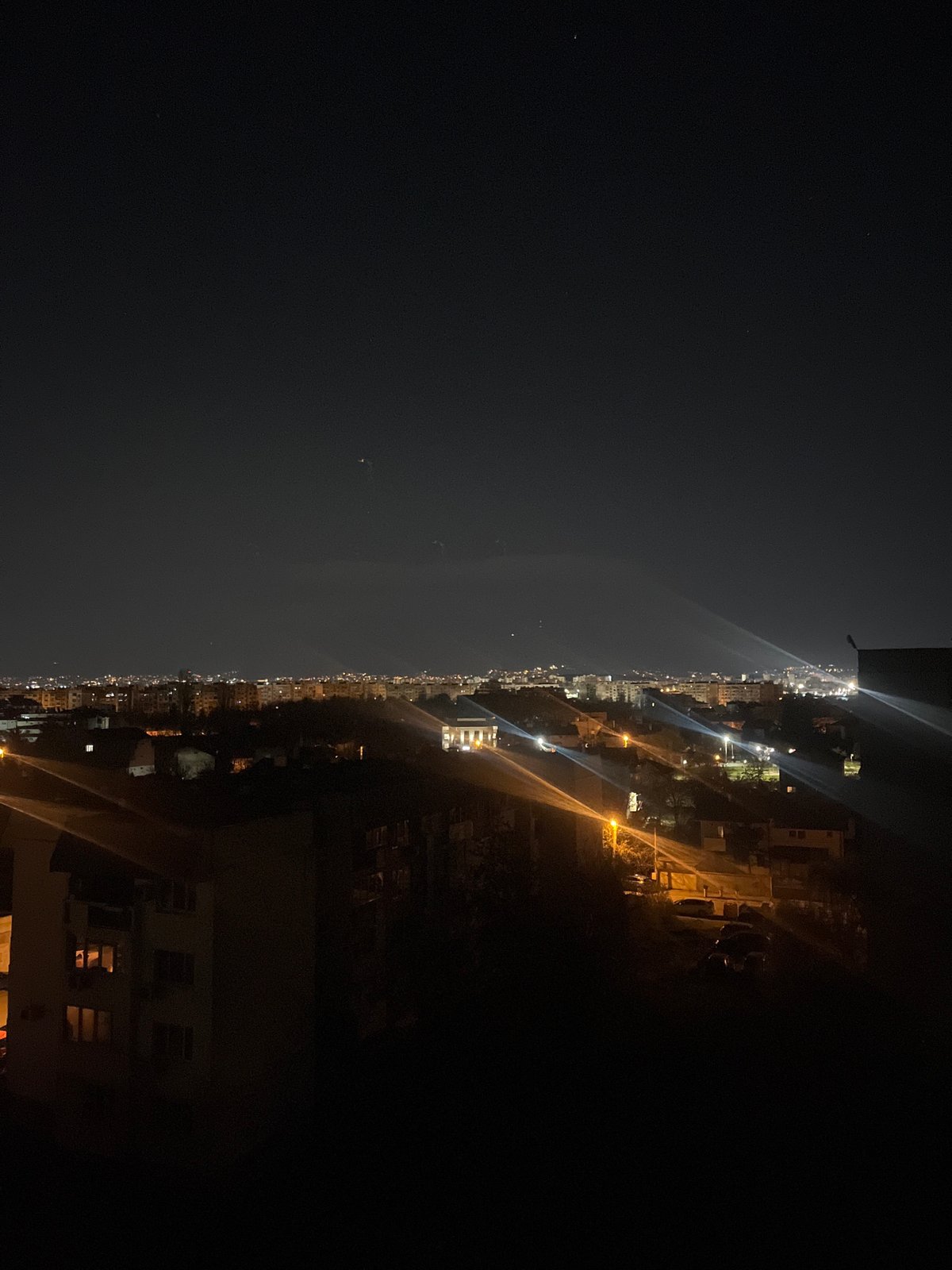Sofia nighttime cityscape captured from elevated viewpoints