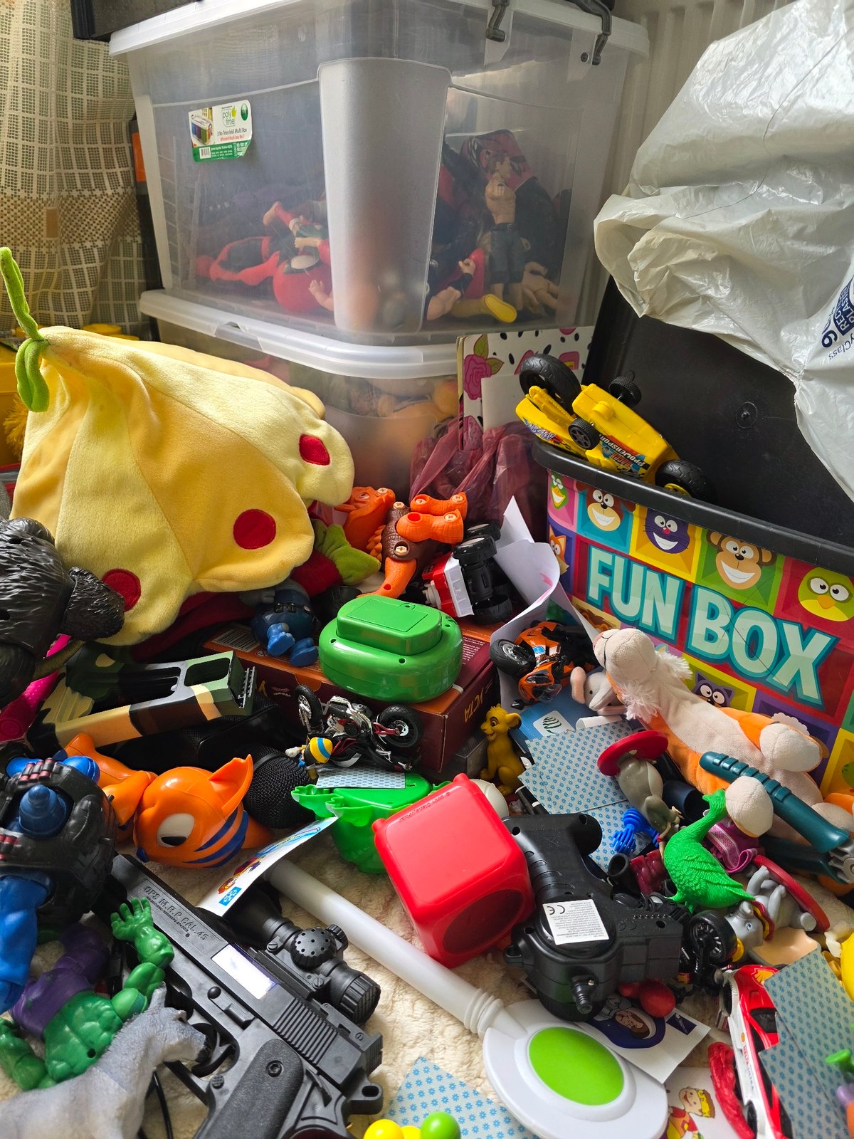Toy collection scene documented in Drazhevo, Bulgaria