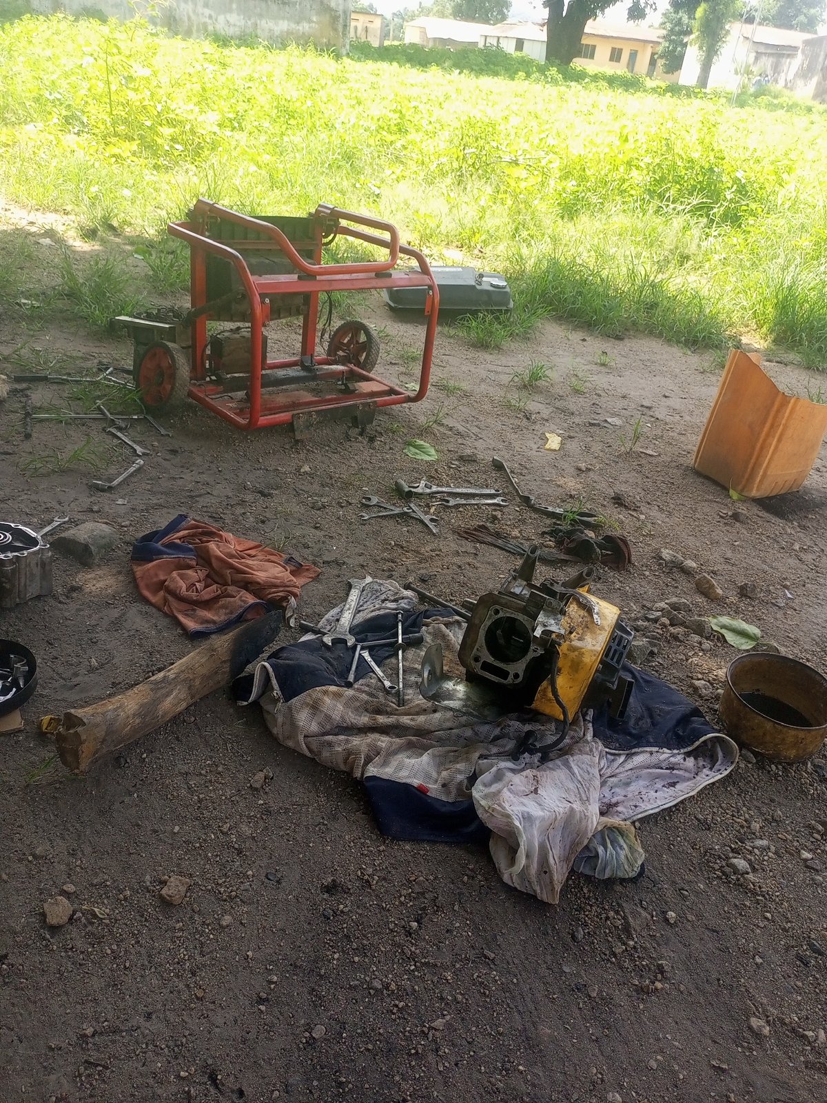 Generator and engine repair work underway in Serti, Nigeria