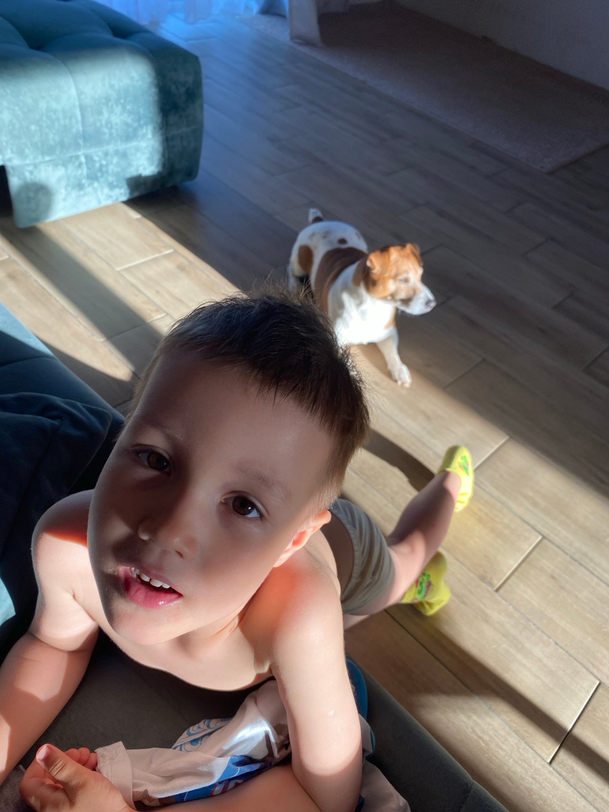 Family life unfolds across afternoon in Chaikovsky, Russia