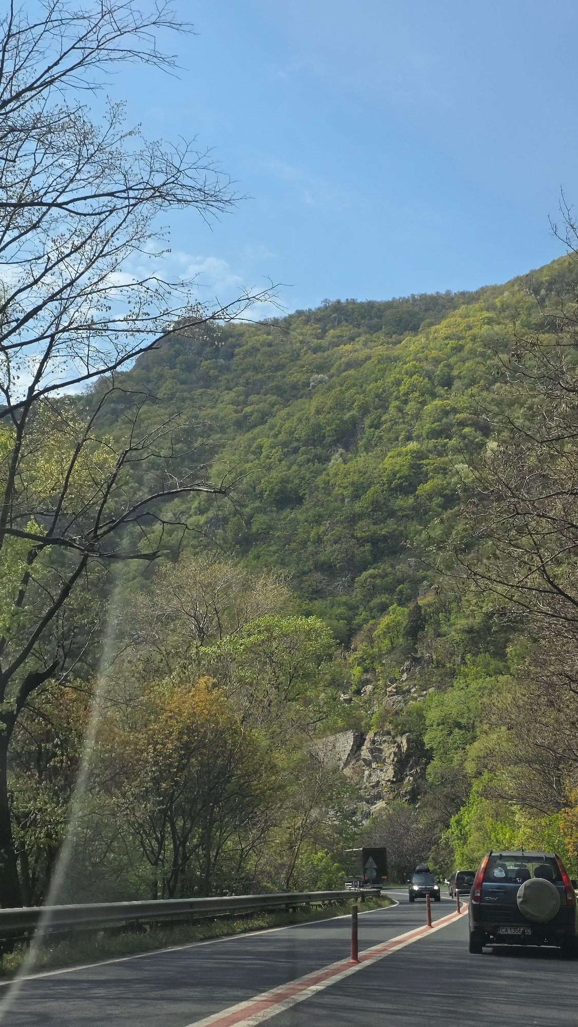 Spring morning road views captured in Stara Kresna, Bulgaria
