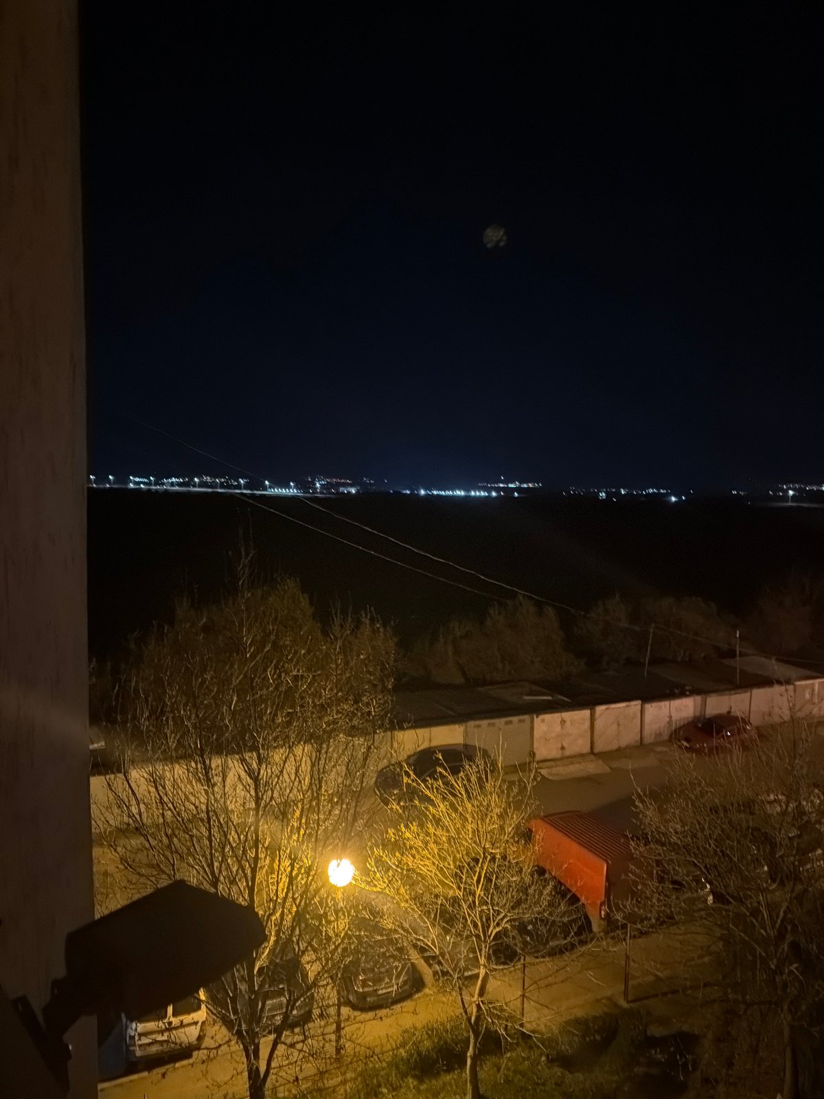Nighttime cityscape observed from high vantage point in Sofia
