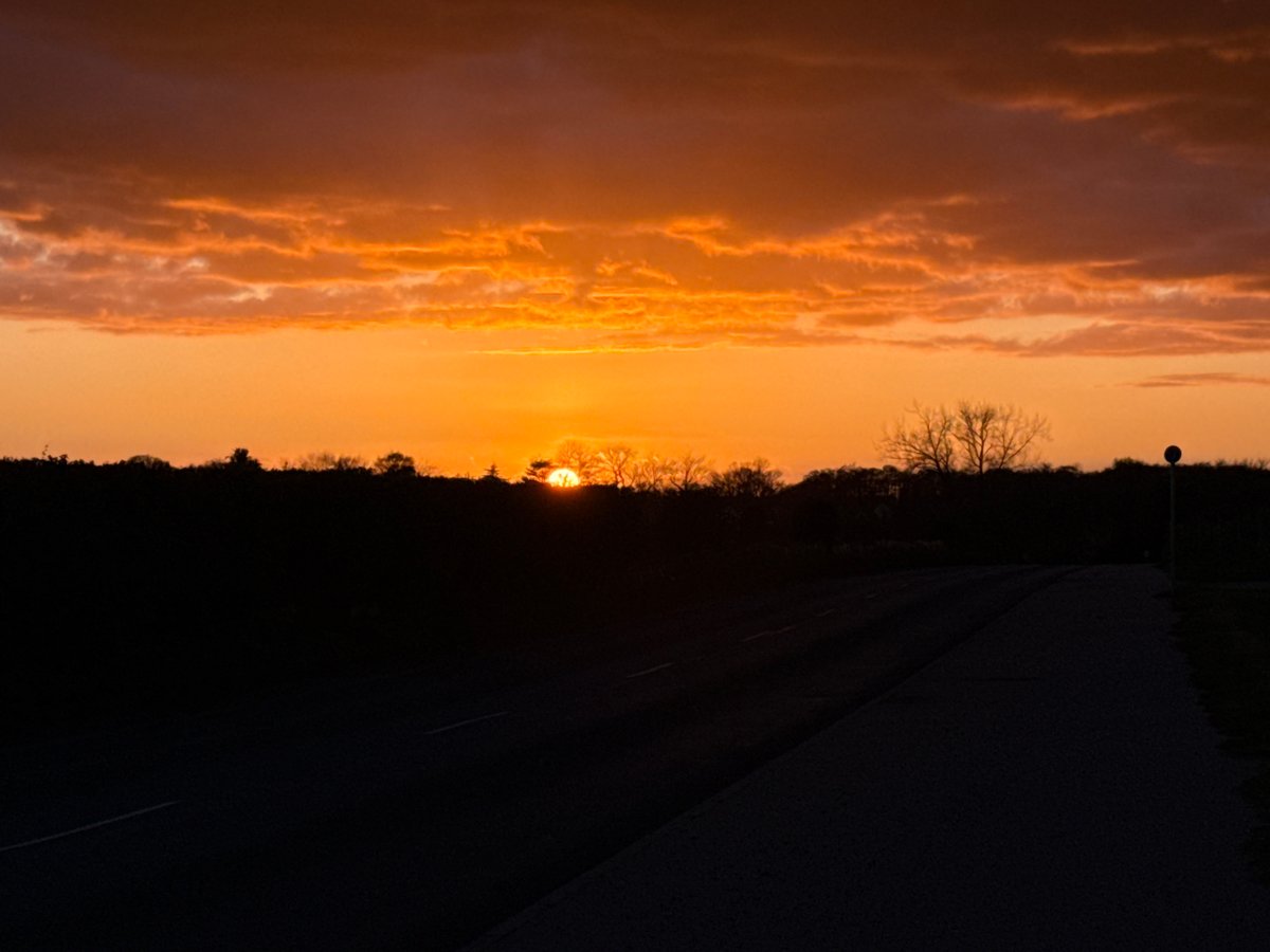 Dramatic orange sunset witnessed across Great Yarmouth area