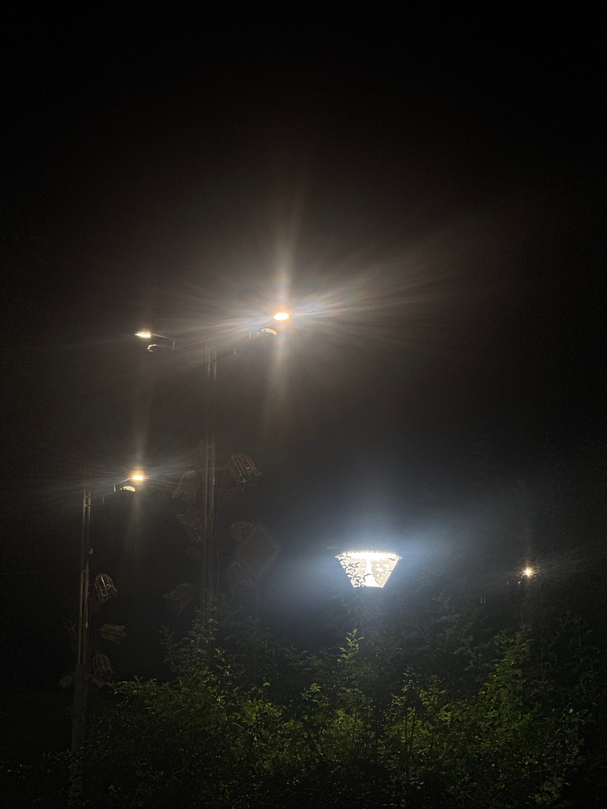 Tashkent streets and buildings on a hazy summer night