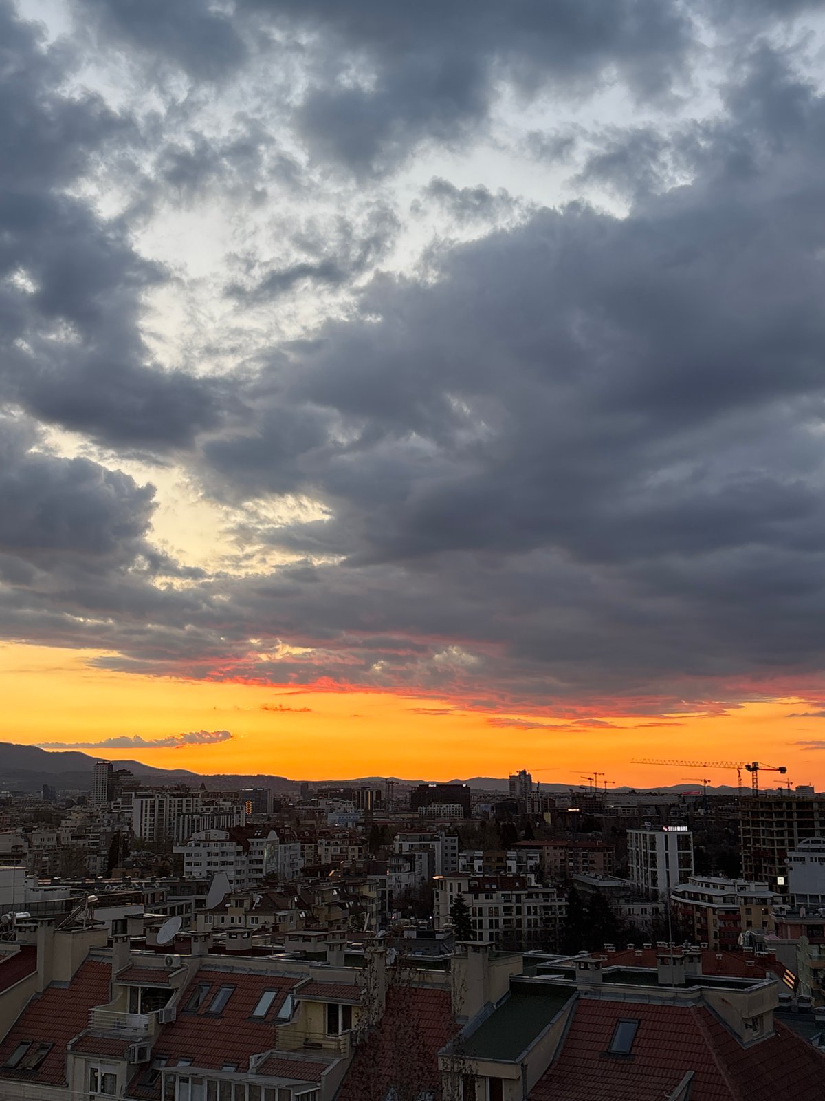 Sofia sunset documented from multiple vantage points April 5