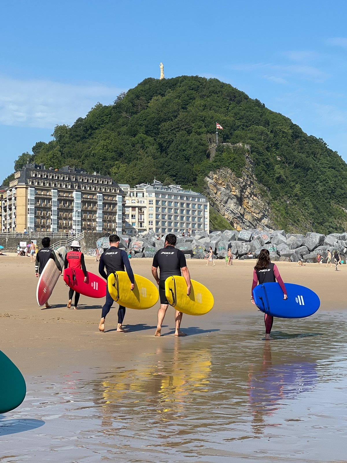 Morning beach activity at La Concha, San Sebastián