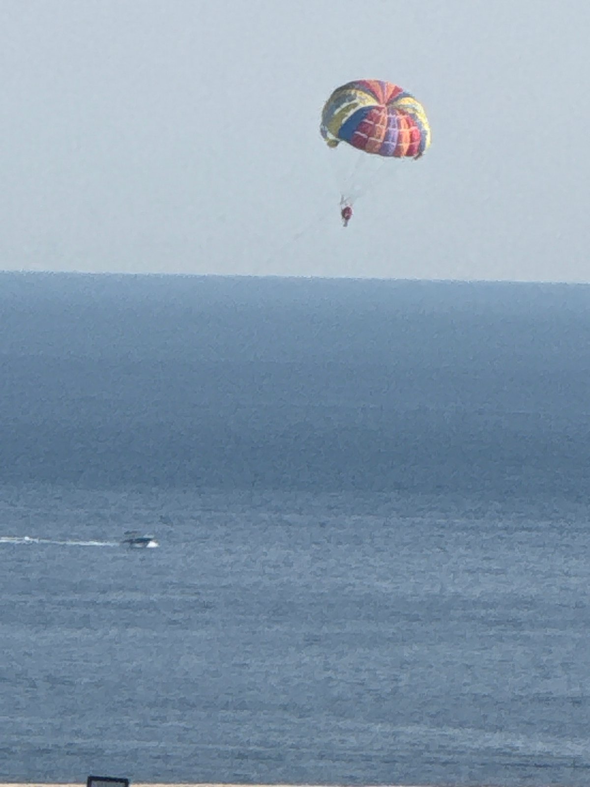 Parasailing off the Montenegrin coast on a sunny afternoon