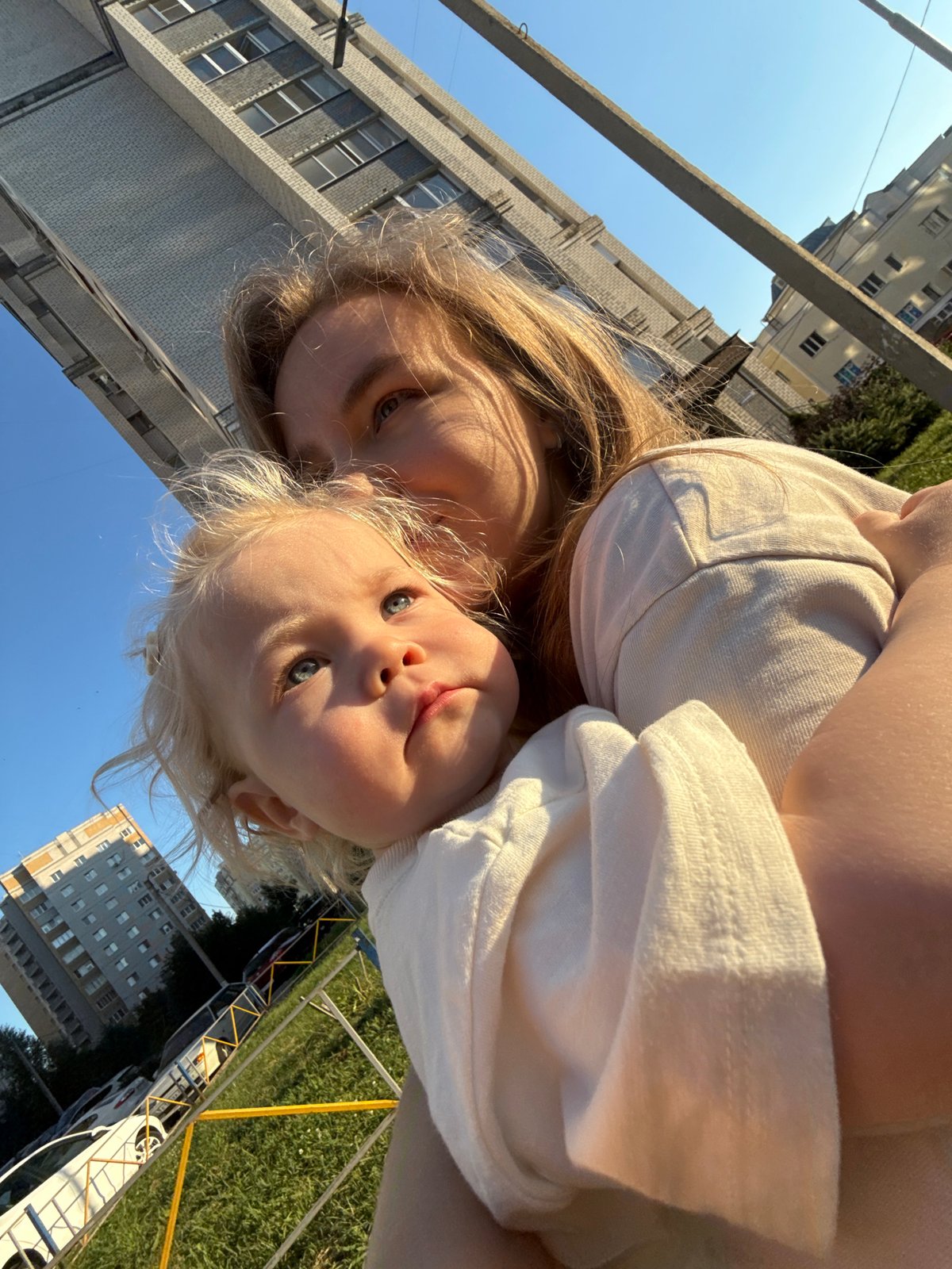 Sunny afternoon outing with a toddler in Vladimir, Russia