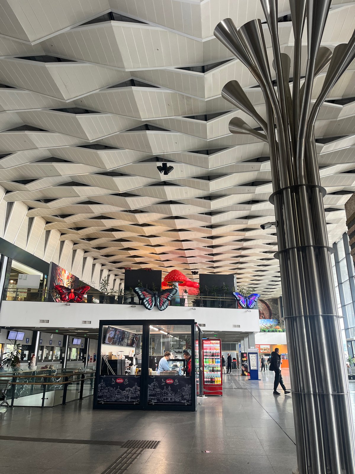 Morning documentation of Sofia's airports, trains, and civic architecture