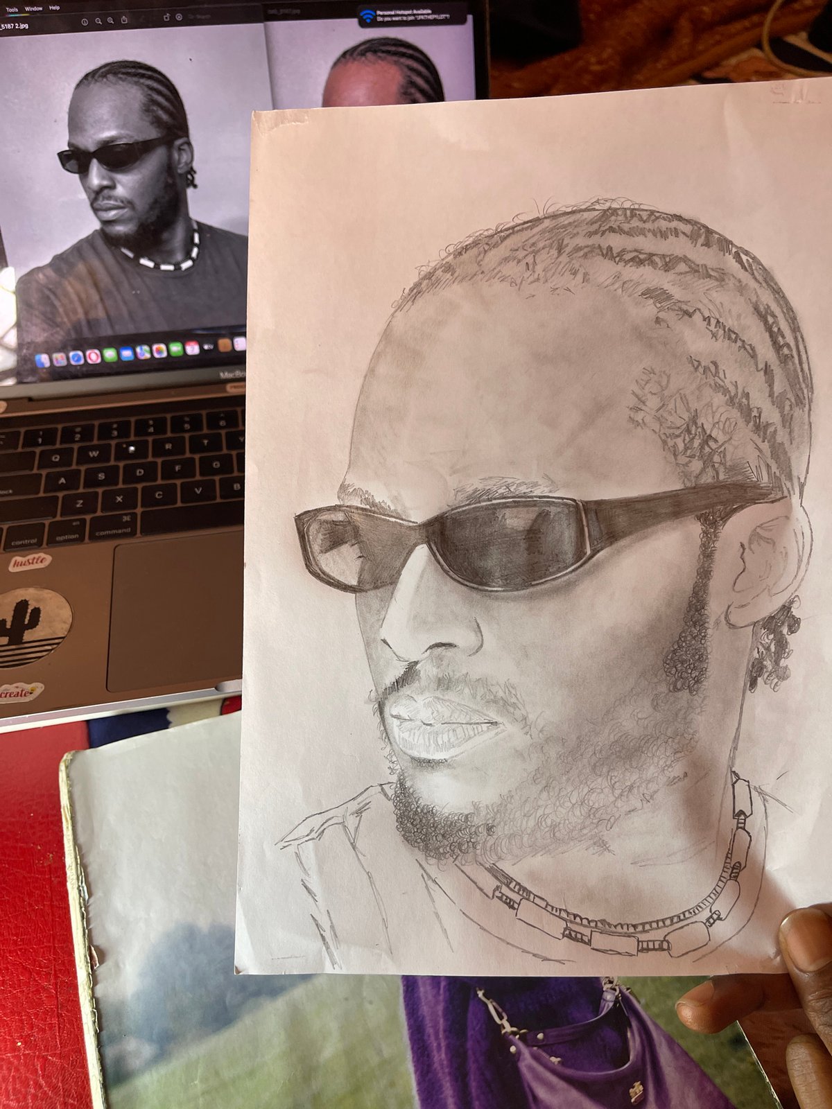 Artist creates detailed portrait in Jos workspace session