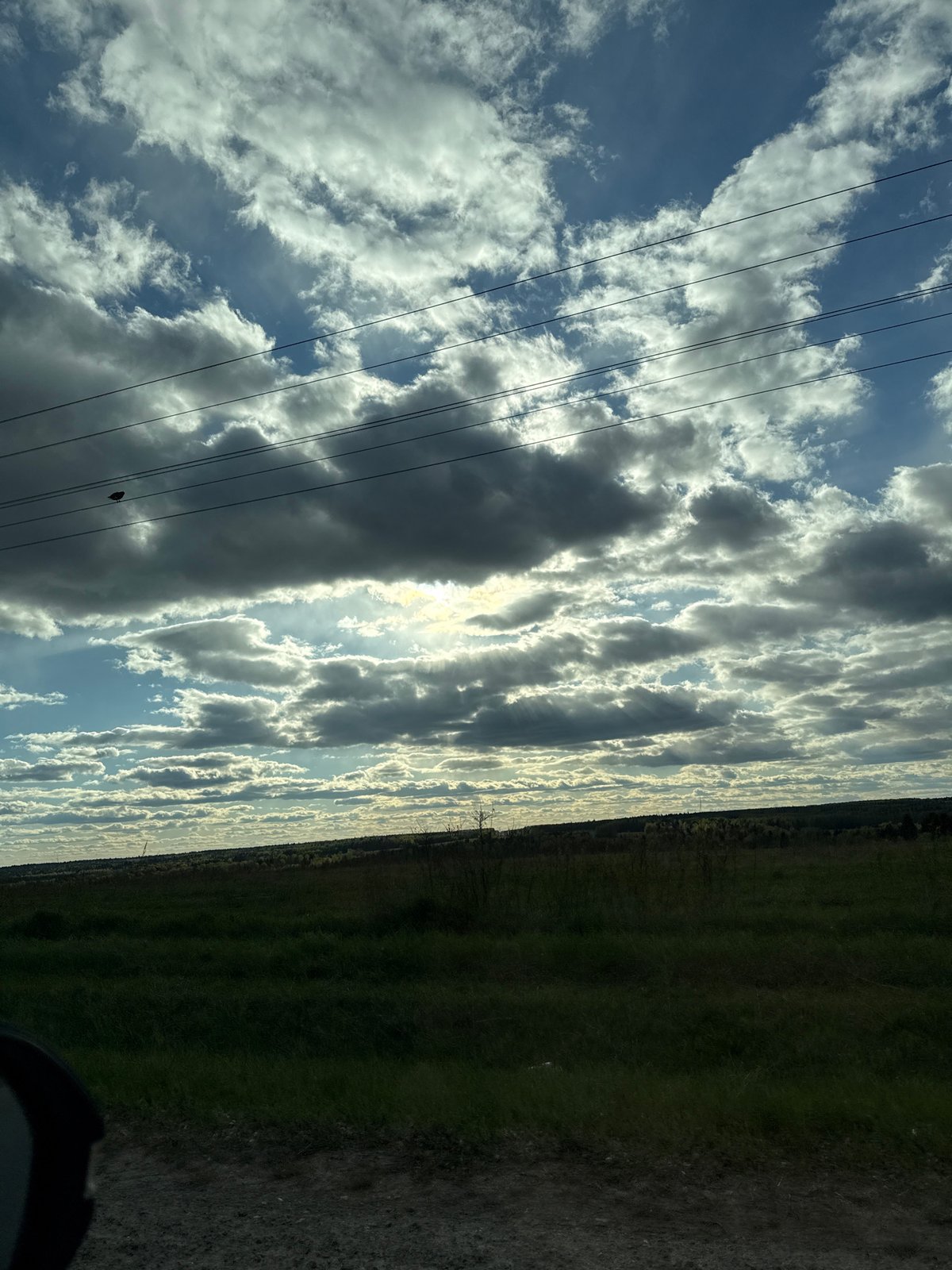 Partly cloudy skies observed over rural Пихтовка, Russia