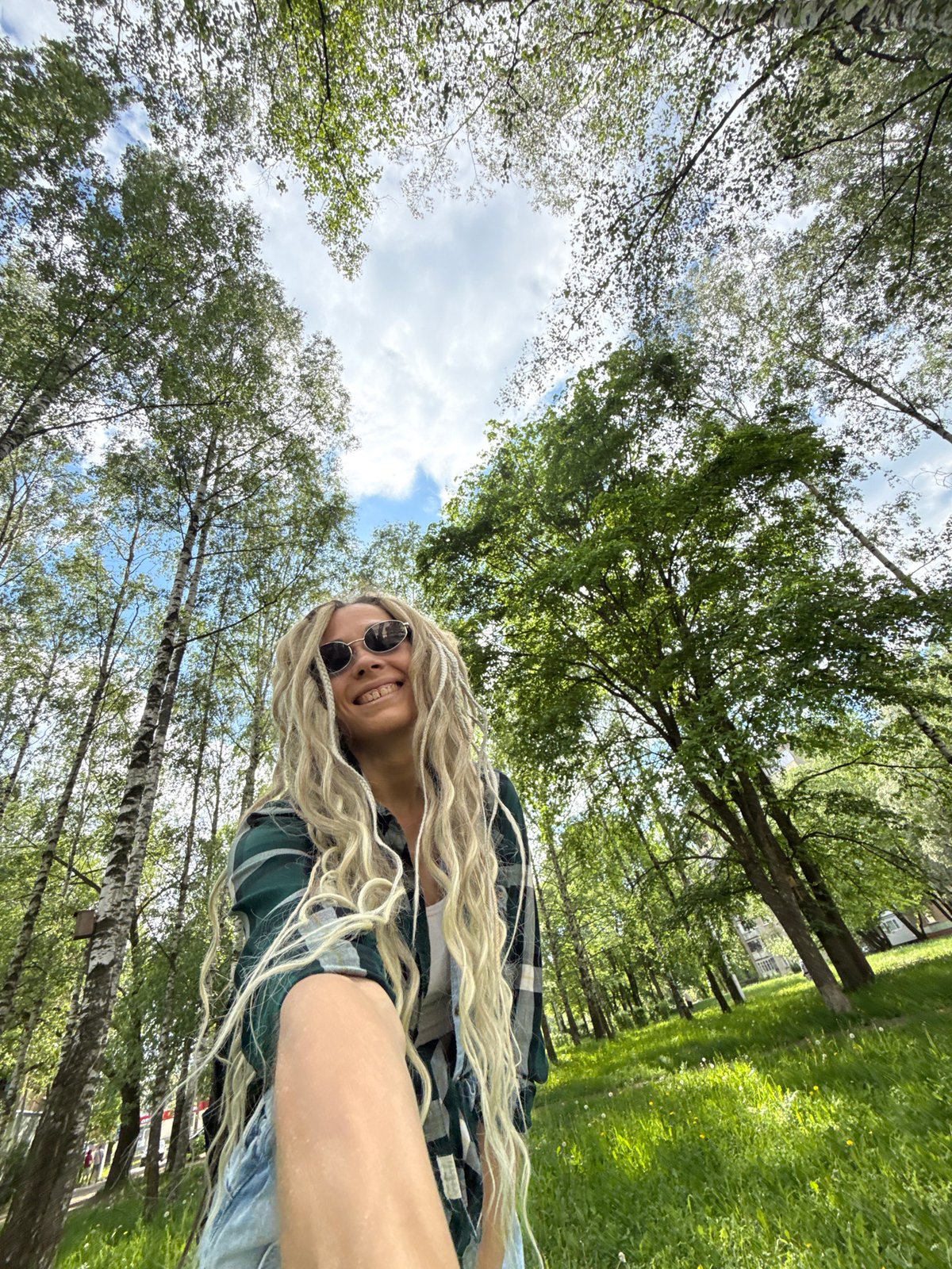 Woman enjoys afternoon outing with child in Rusanovo, Russia