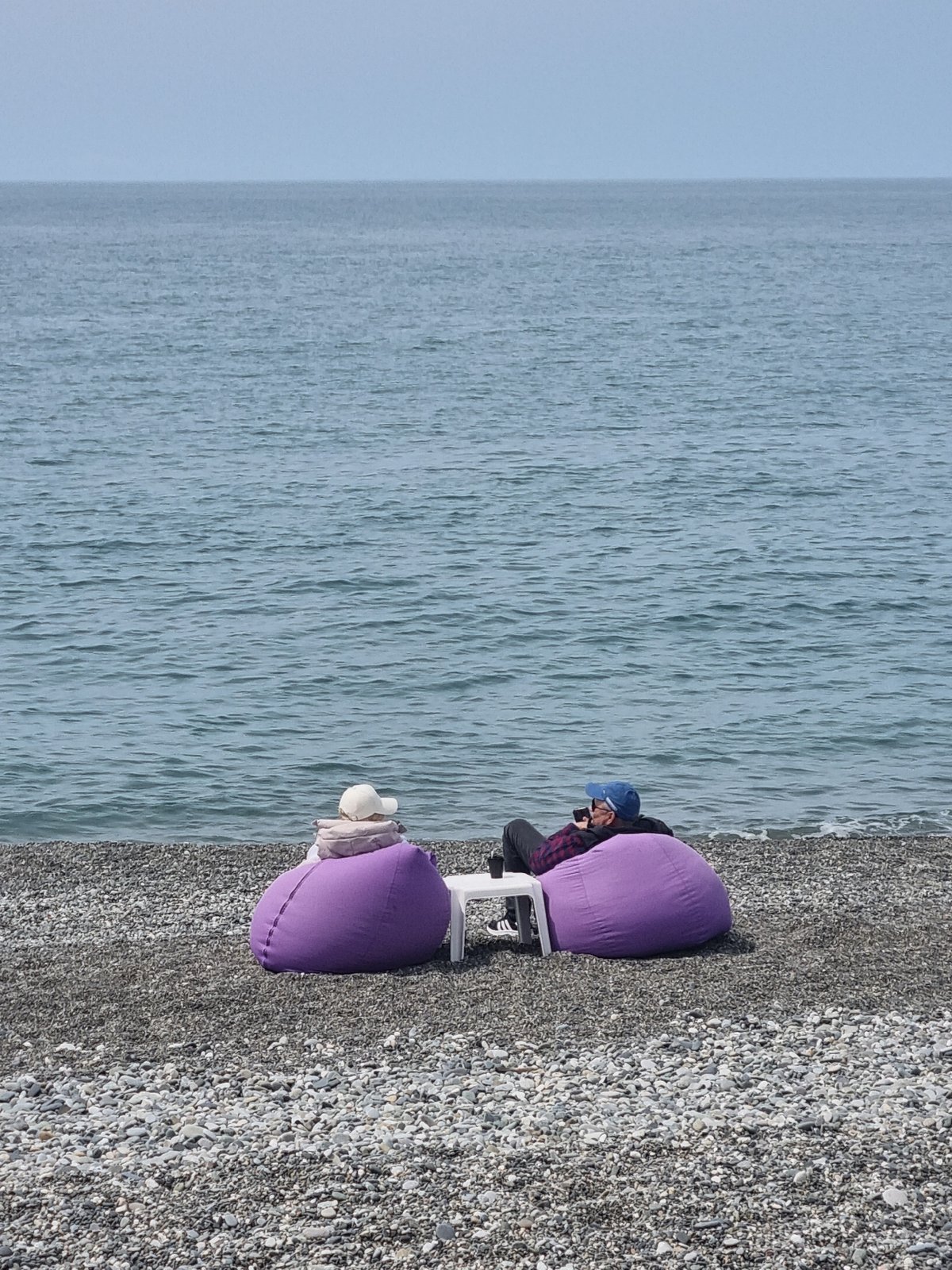 Clear morning documented at Sochi beach, Russia