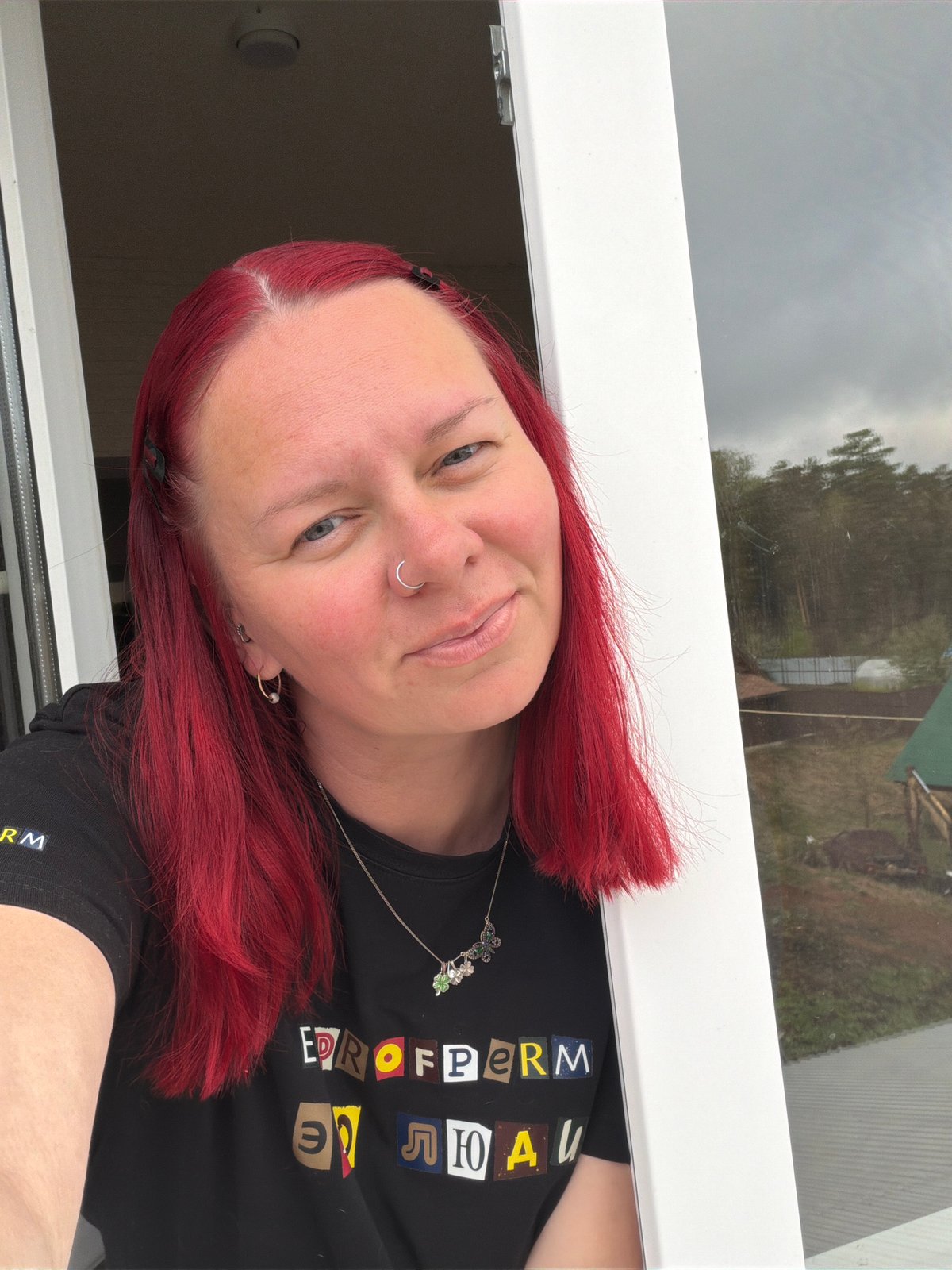Woman spends quiet afternoon with pets in Chaikovsky home