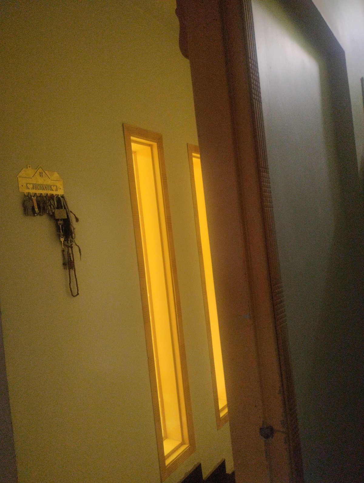 Interior space with traditional decor, mid-setup or in transition