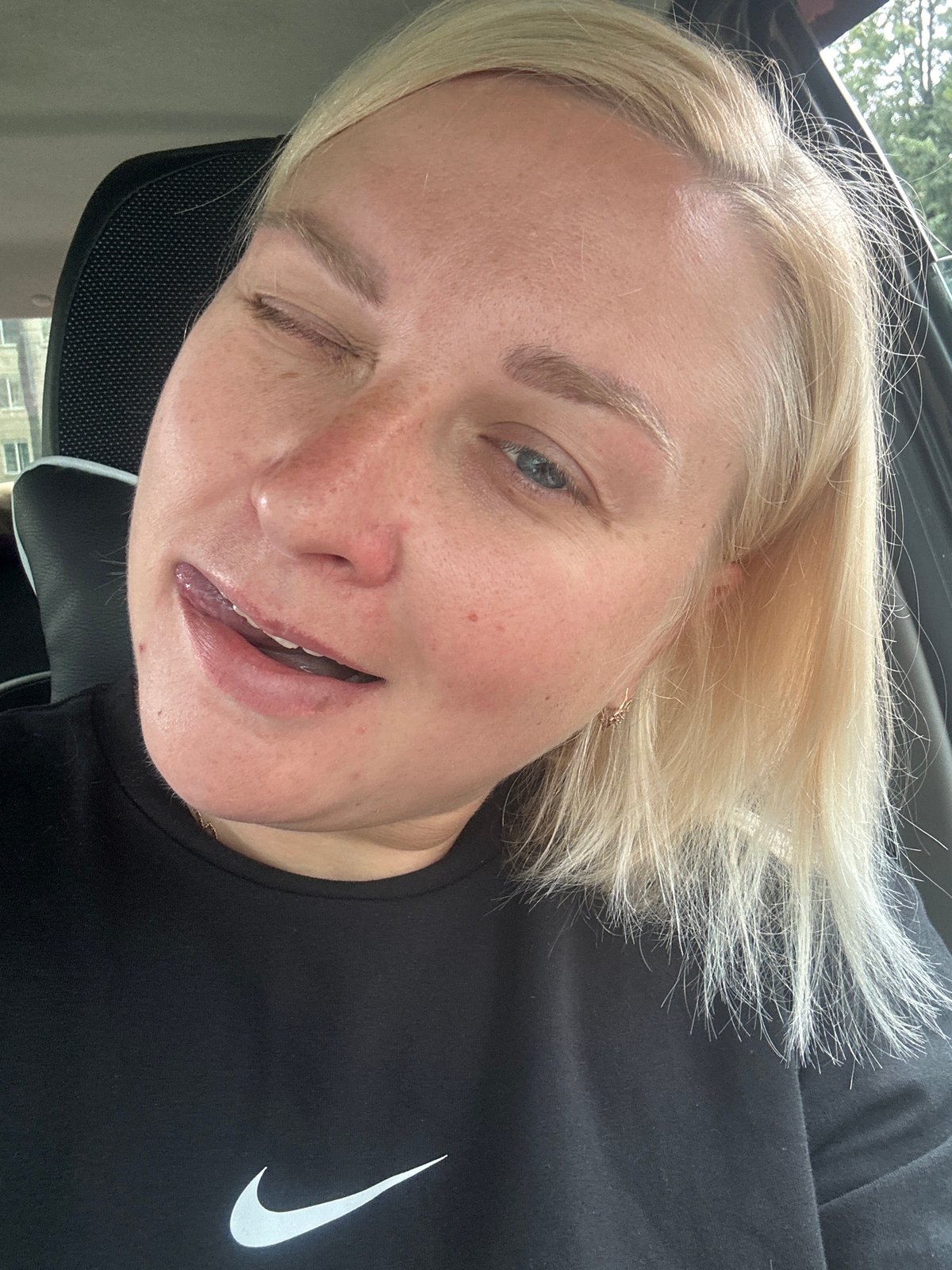 Quick selfie burst inside a car in Chaikovsky, Russia