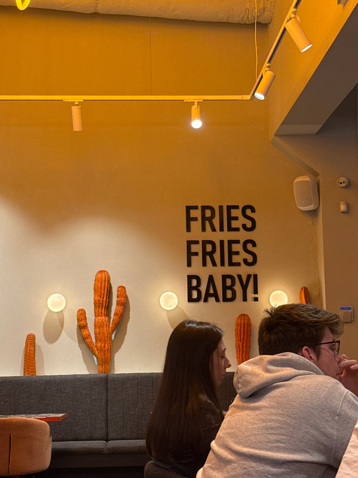Man spotted in Sofia restaurant with playful fries decor