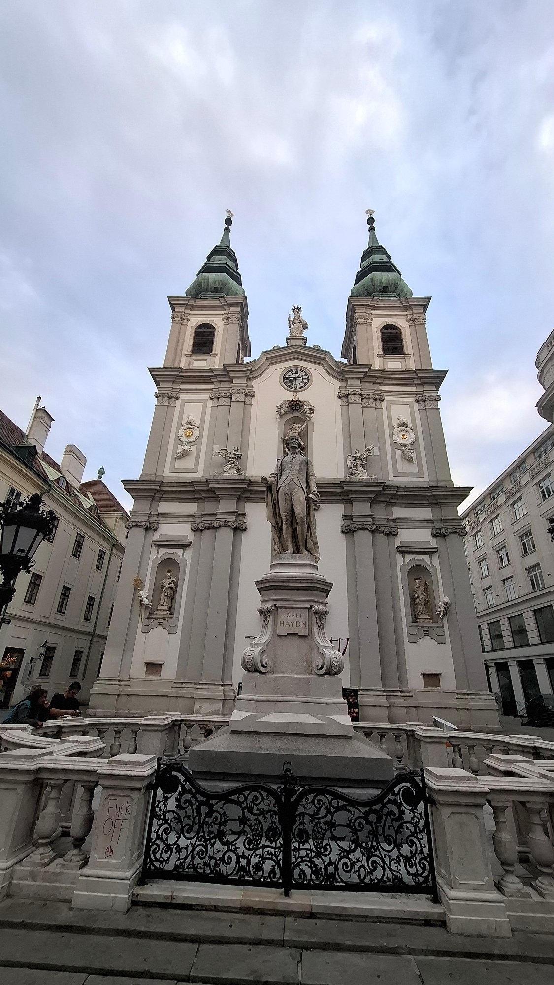 Vienna's Baroque Peterskirche and its twin green domes