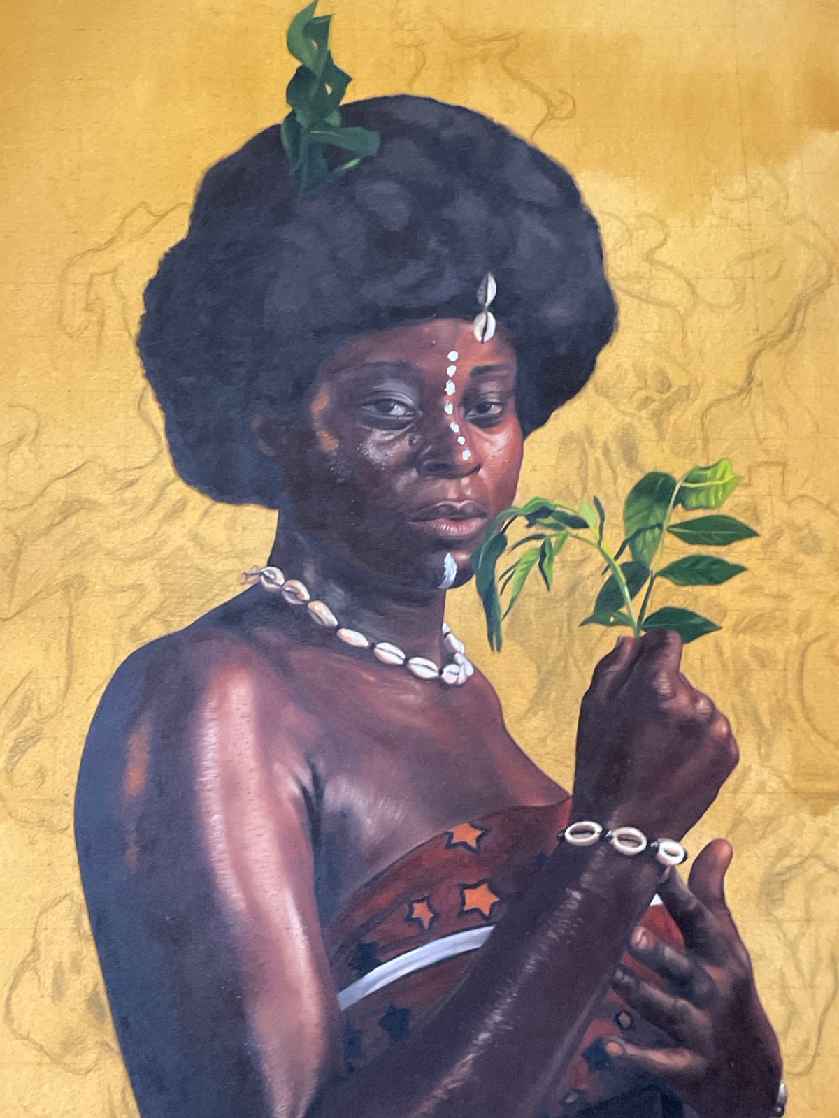 Artist paints traditional African portraits in Ado, Nigeria