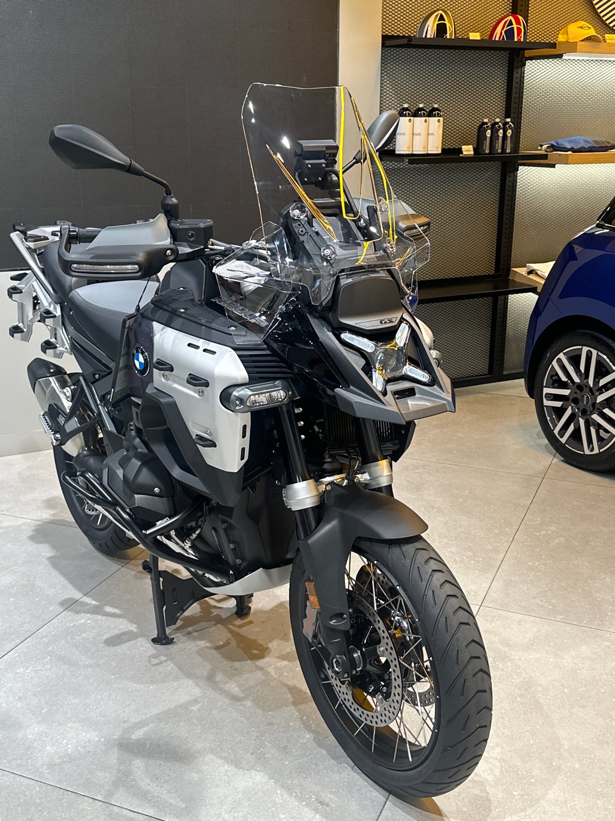 BMW motorcycles displayed at Bangkok showroom near Skytrain