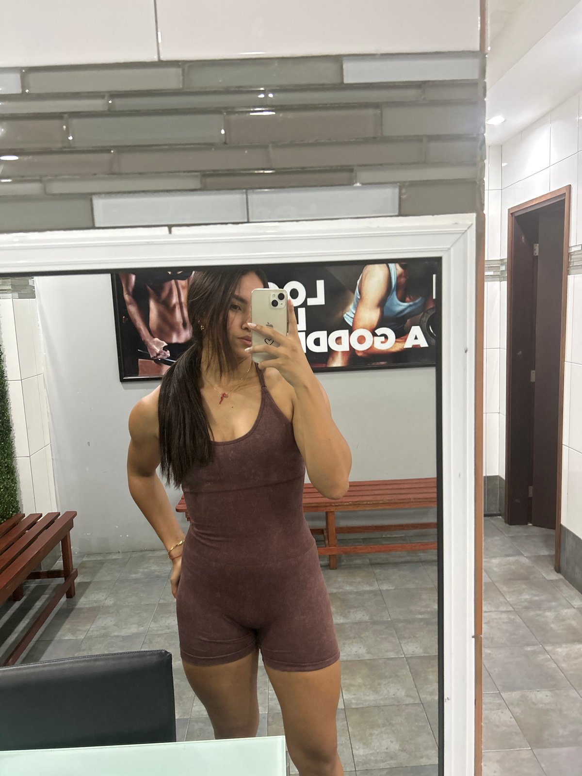 Gym locker room selfies in Porlamar, Venezuela