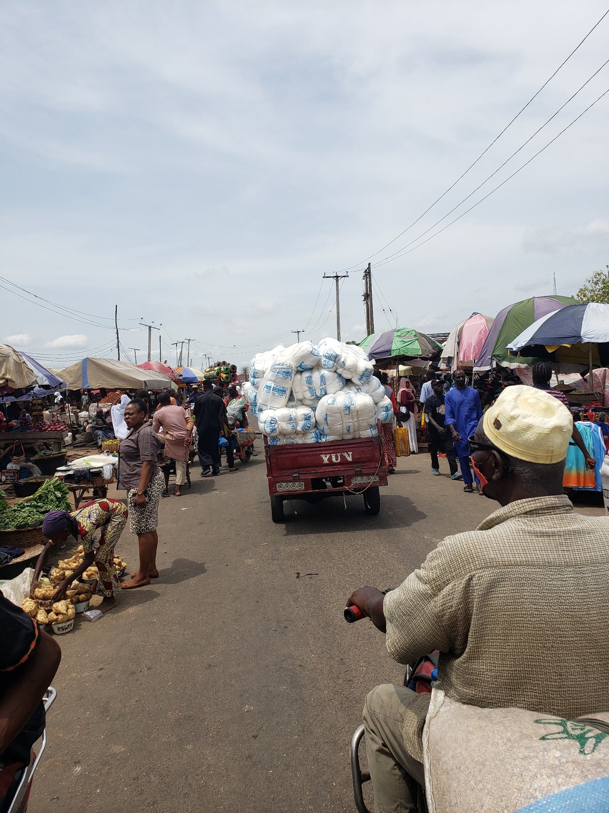 Daily market life continues in Lokoja, Nigeria riverfront districts