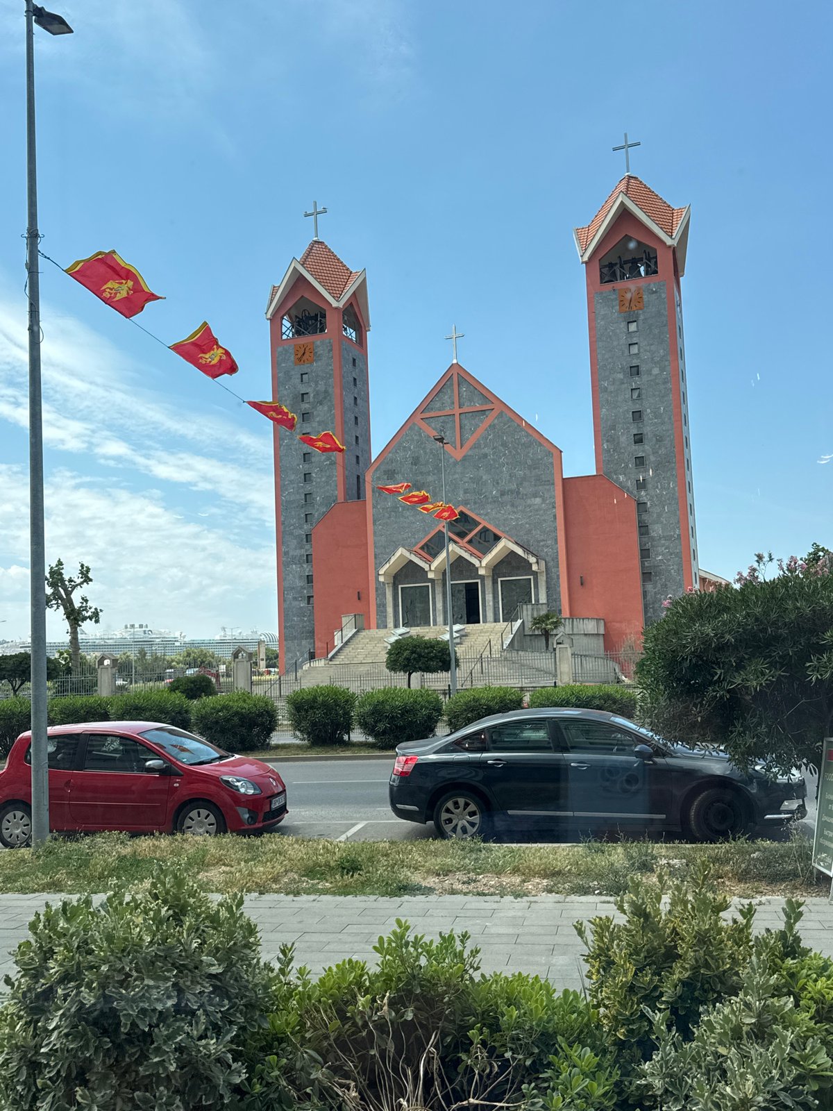 Morning scenes captured around modern church in Bjeliši, Montenegro