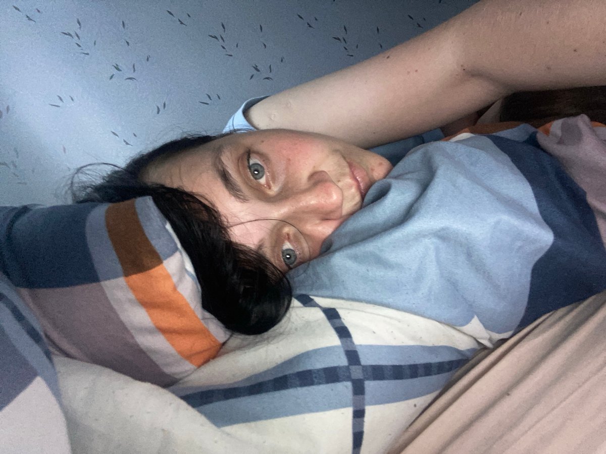 Lazy afternoon at home: bed selfies, a novelty card, a toddler