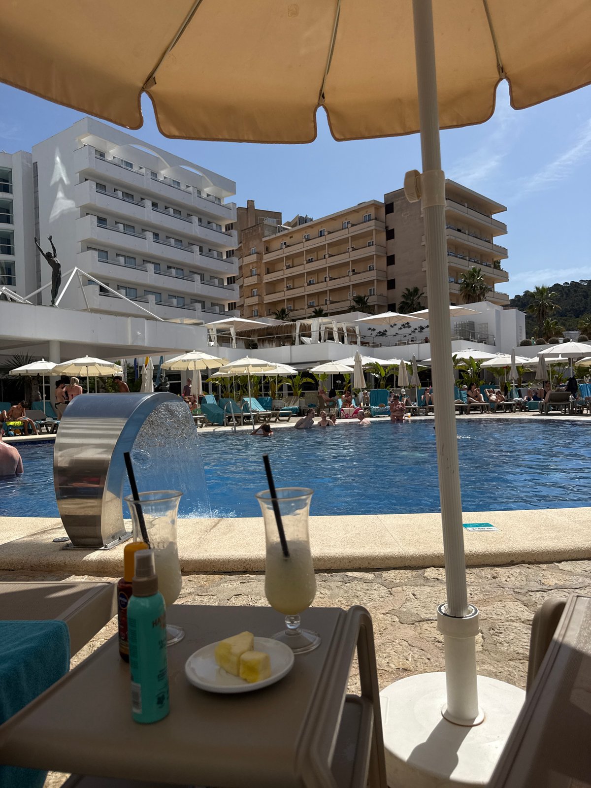 Lazy poolside morning at a Mallorca resort