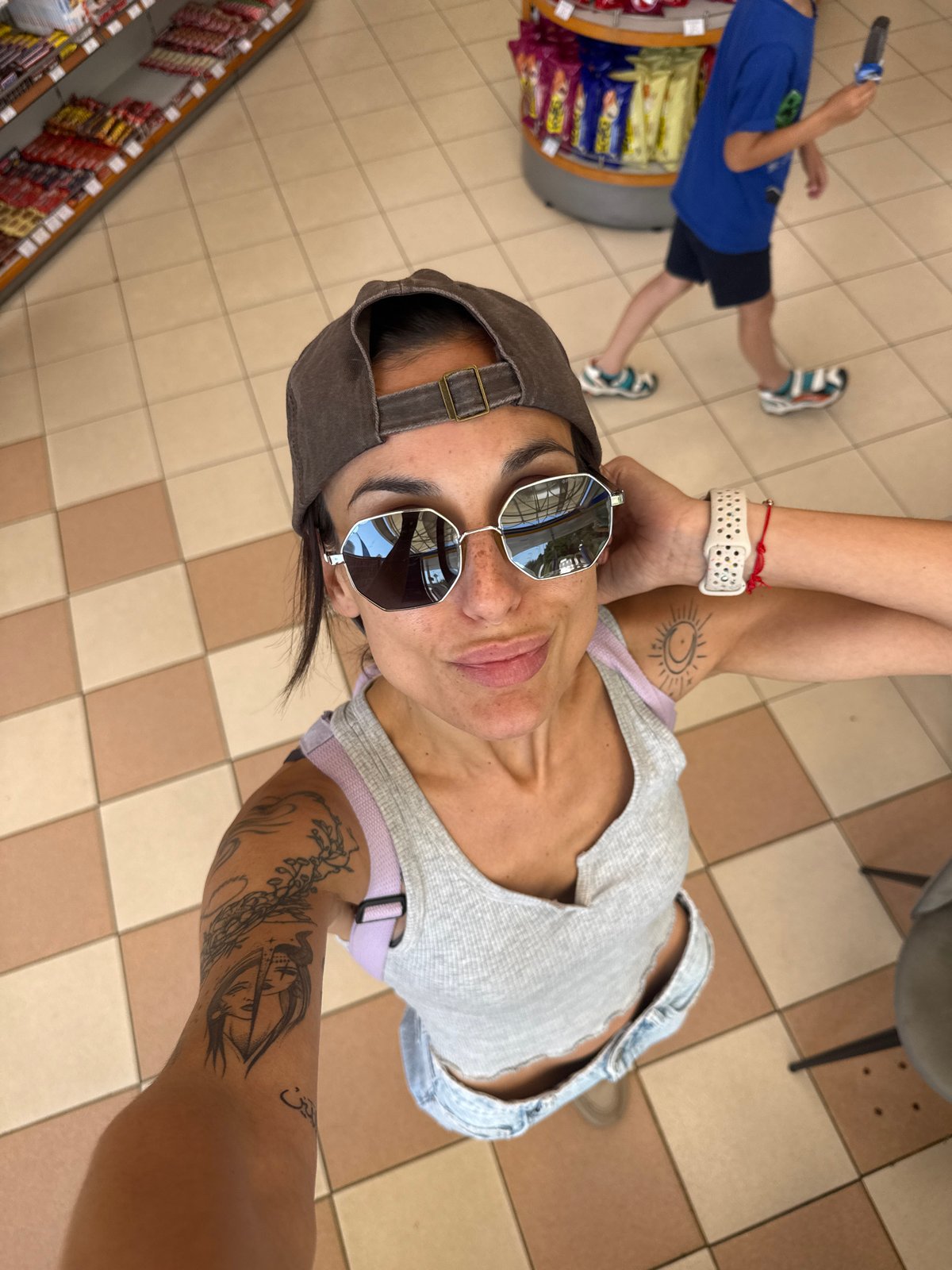 Red Bull and a peace sign at a Yablanitsa gas station