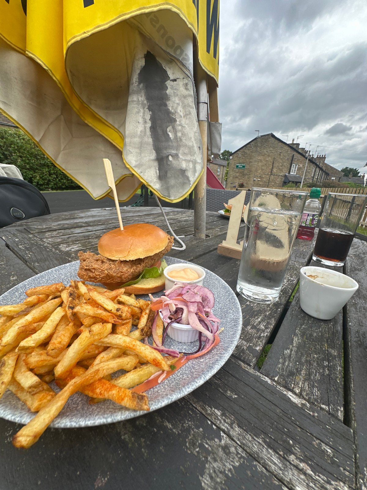 Outdoor lunch in Macclesfield with unexpected ladybug visitor