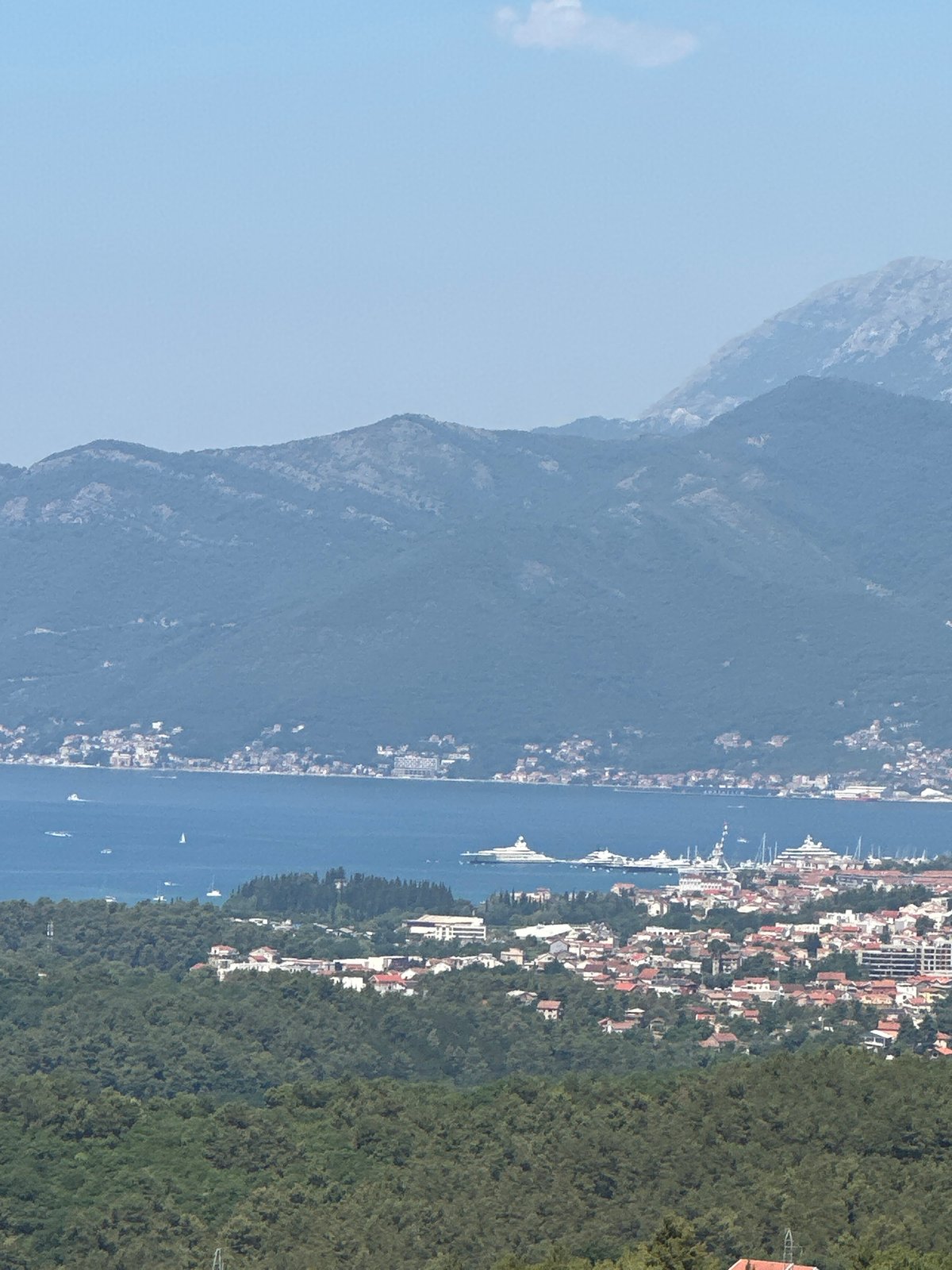 Hillside views over the Bay of Kotor from Škaljari