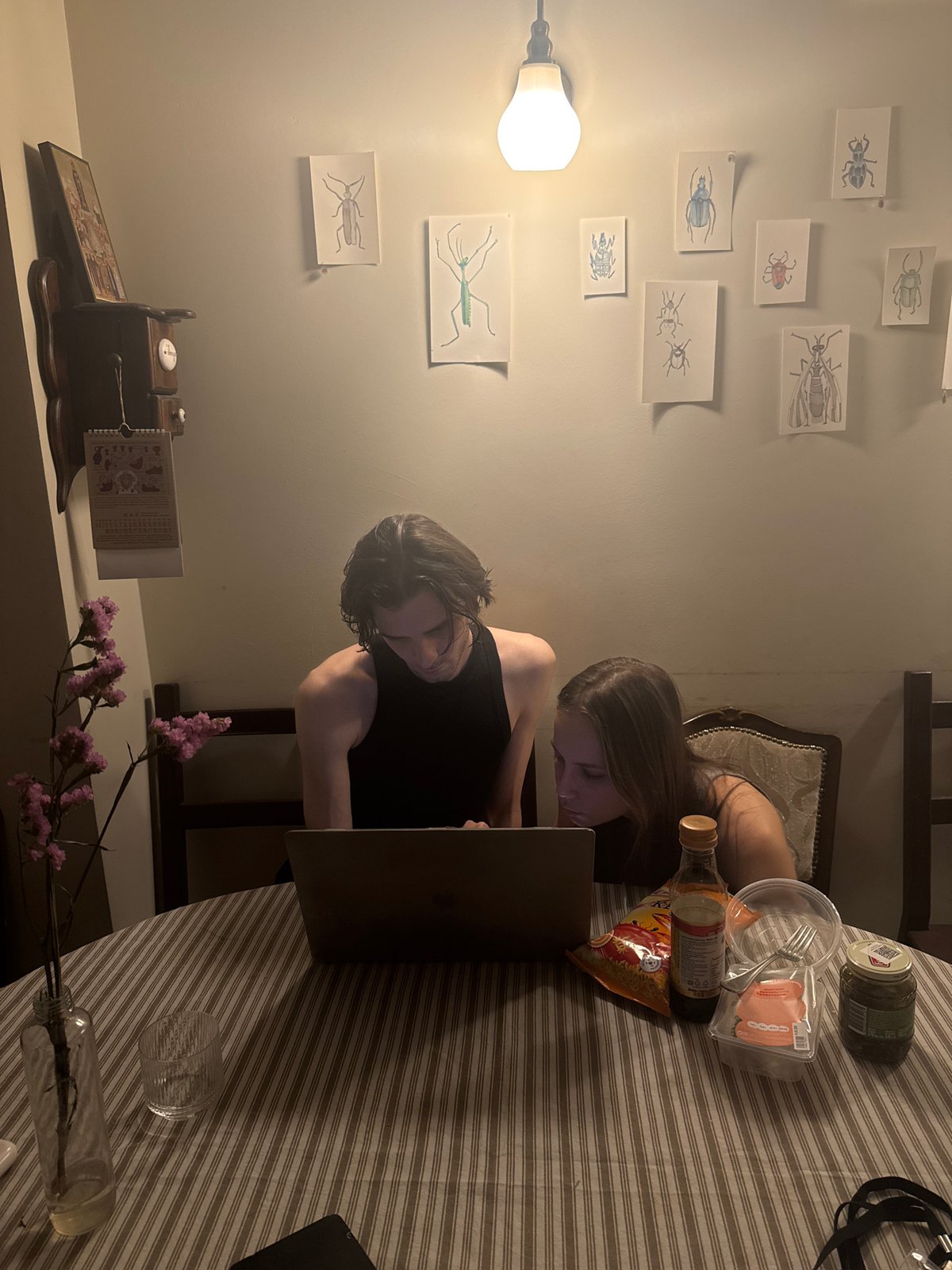 Moscow residents observed in casual evening laptop activities