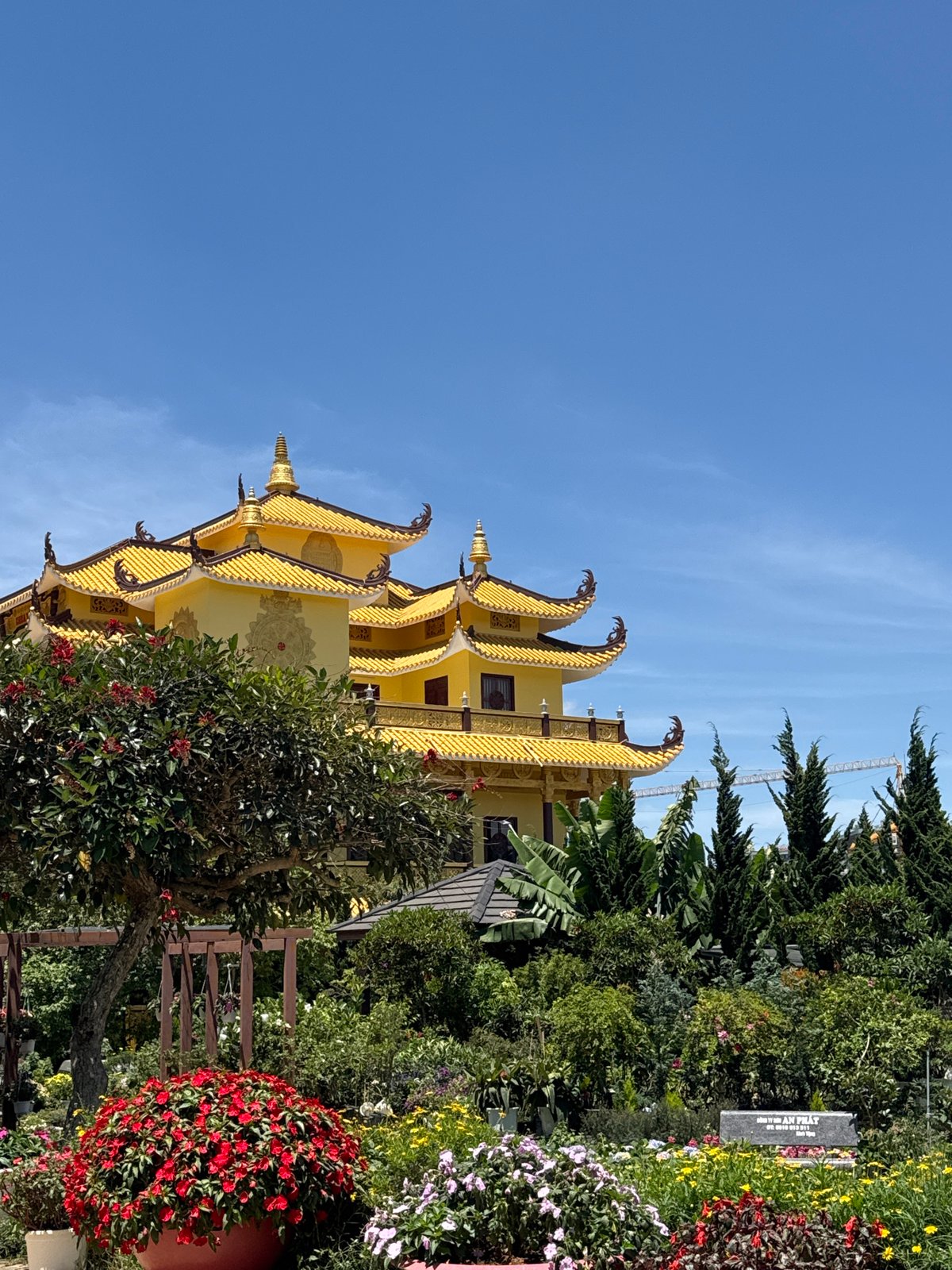 Golden pagoda observed in Da Lat, Vietnam