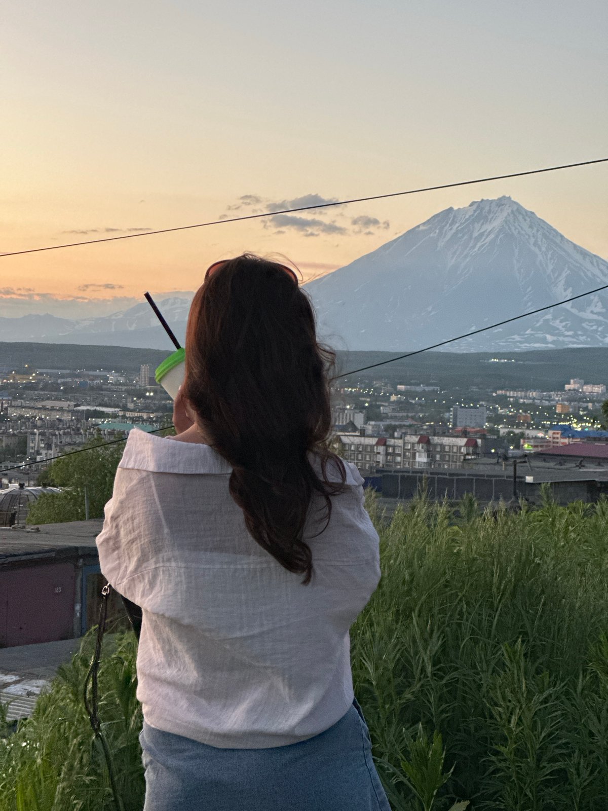 Sunset lookout moments over Petropavlovsk-Kamchatsky, Kamchatka