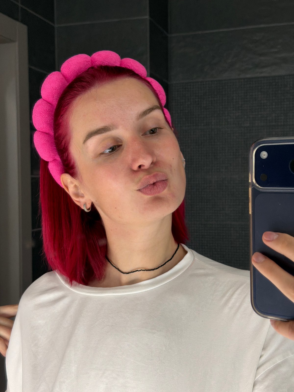 Woman takes morning selfie session across Chaikovsky, Russia