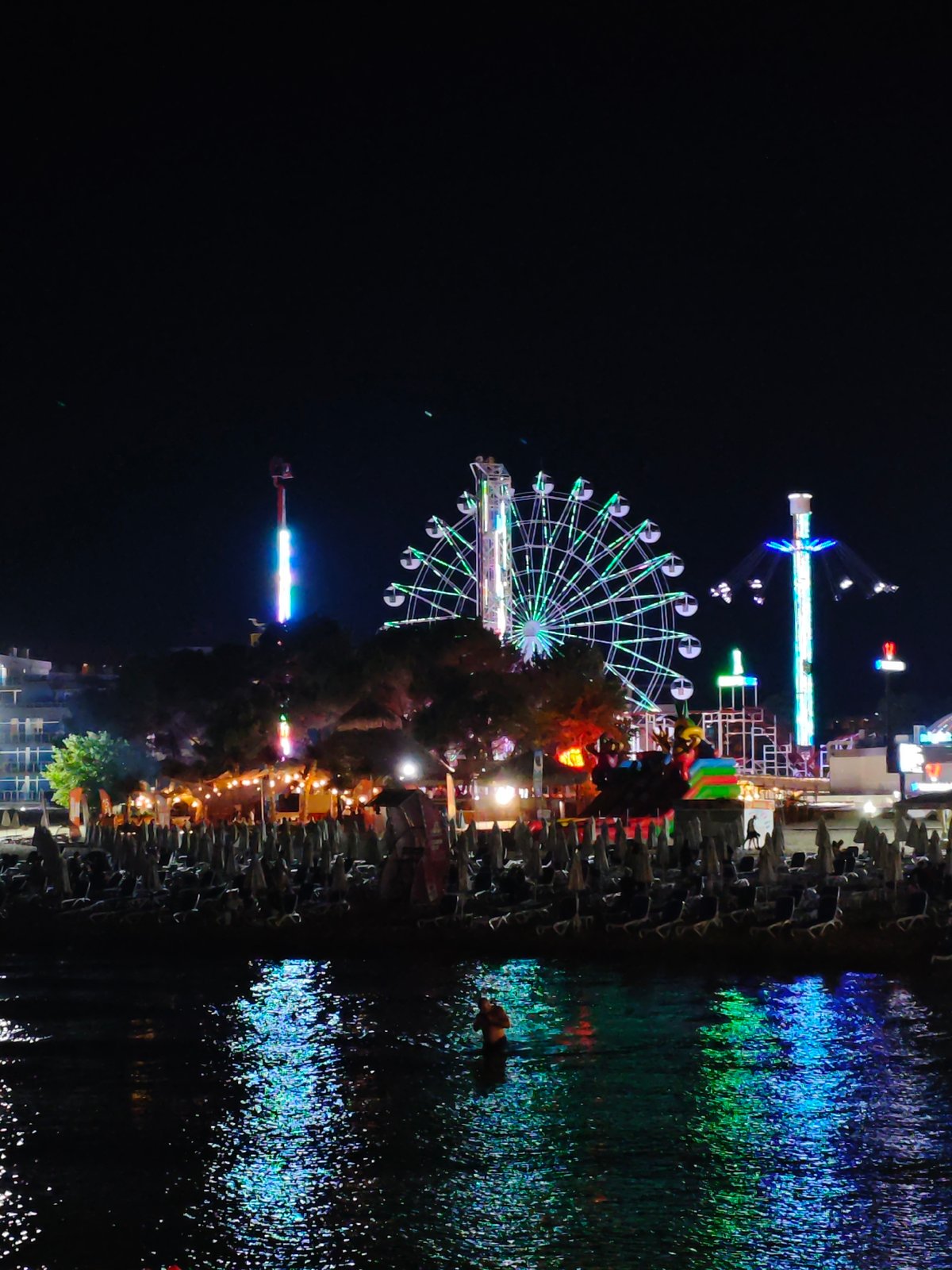Nesebar's waterfront buzzes on a lit-up summer night