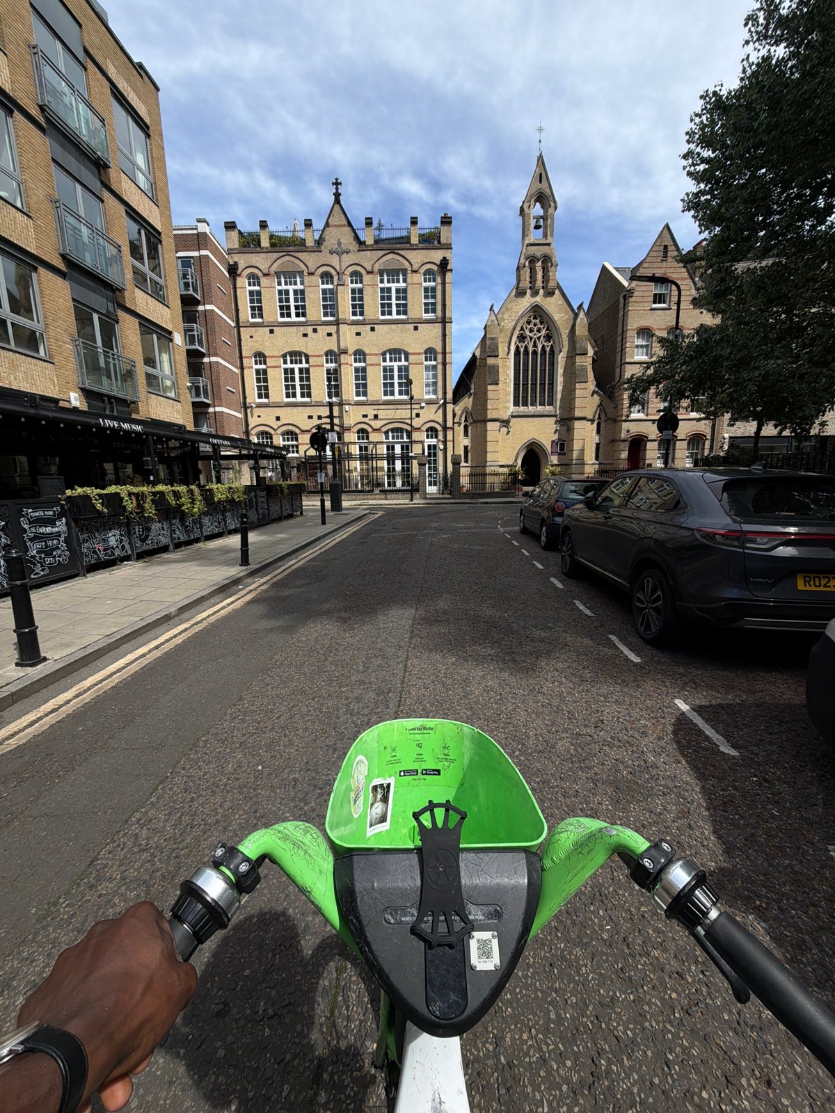 Electric scooter ride through London streets