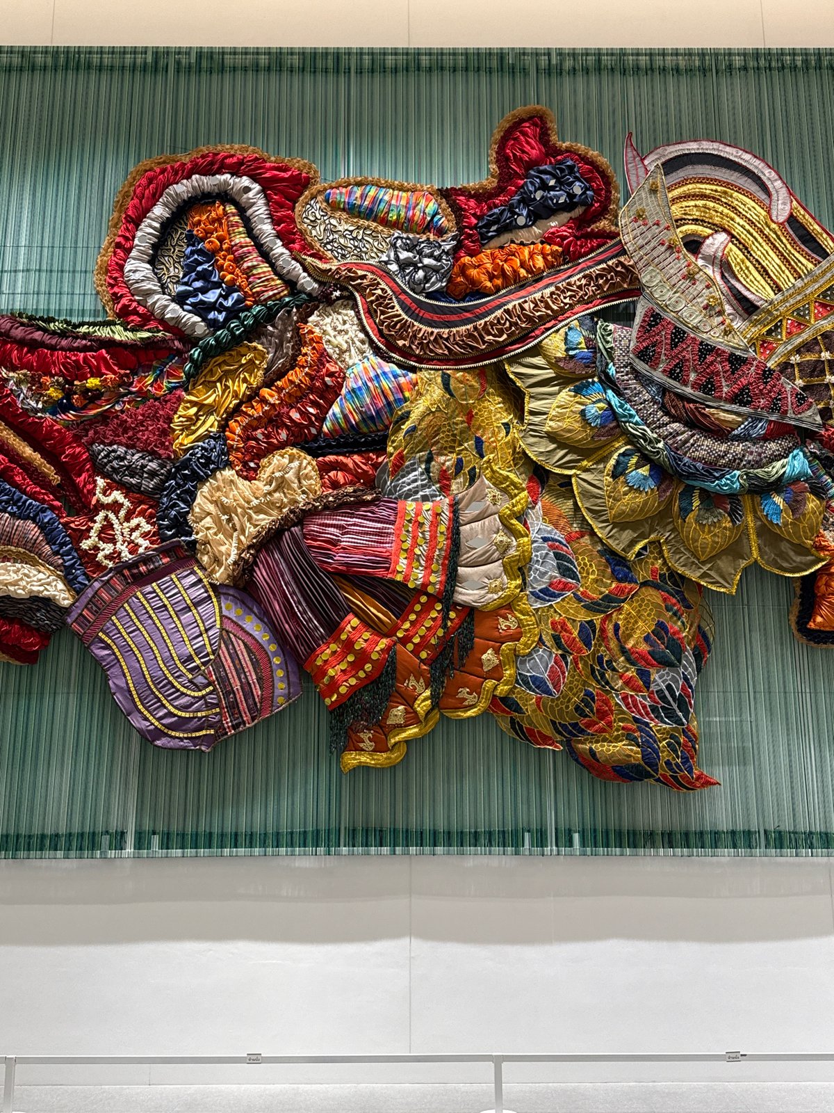 Bangkok waterfront scenes with textile art documented by witness