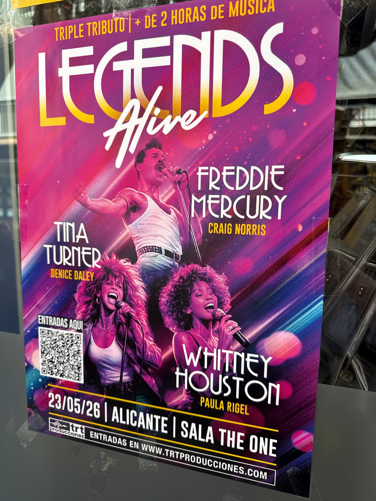 Tribute concert posters and local artwork documented by witness